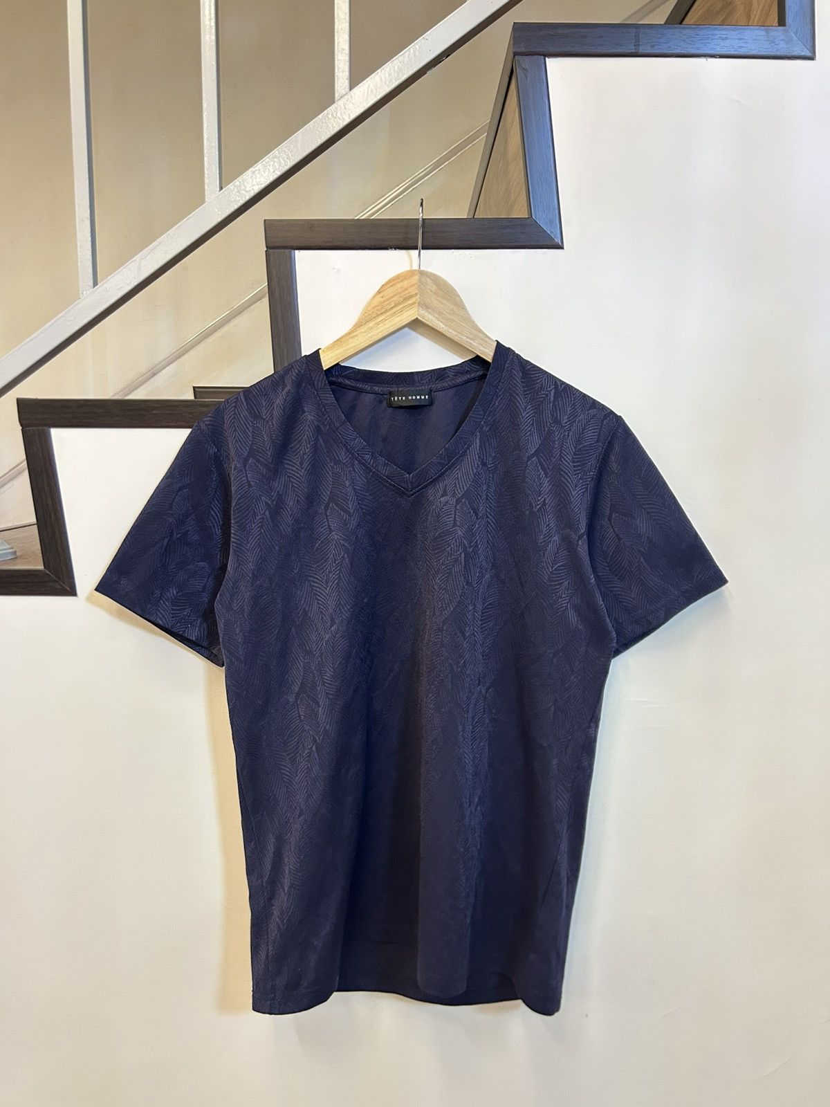 Tete Homme Tête Homme Japan Archive Textured Jacquard V-neck Tee Size US L / EU 52-54 / 3 - 2 Thumbnail