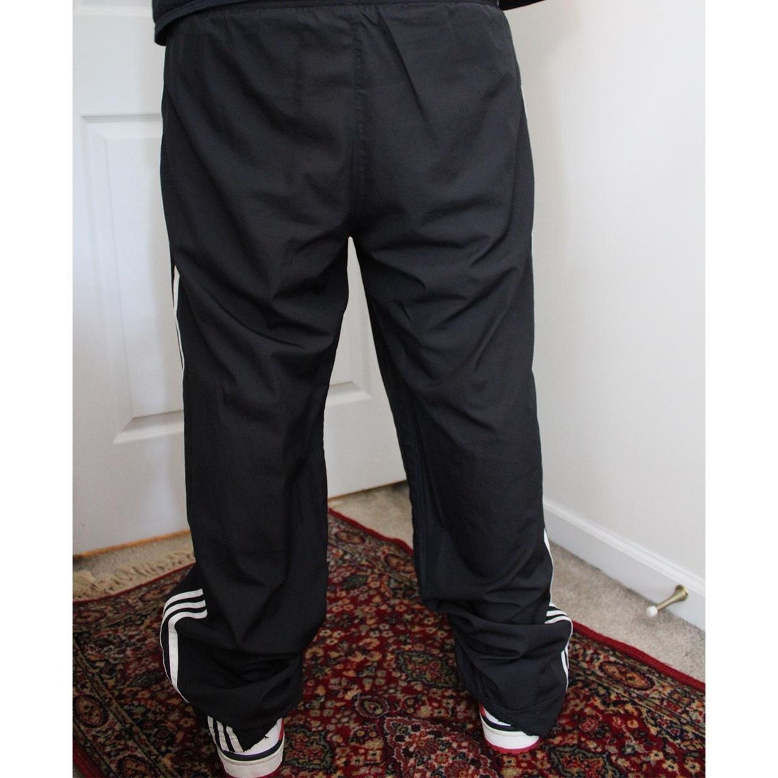 Adidas Y2K 2000's Baggy Black Adidas Striped Trackpants Size US 36 / EU 52 - 6 Thumbnail
