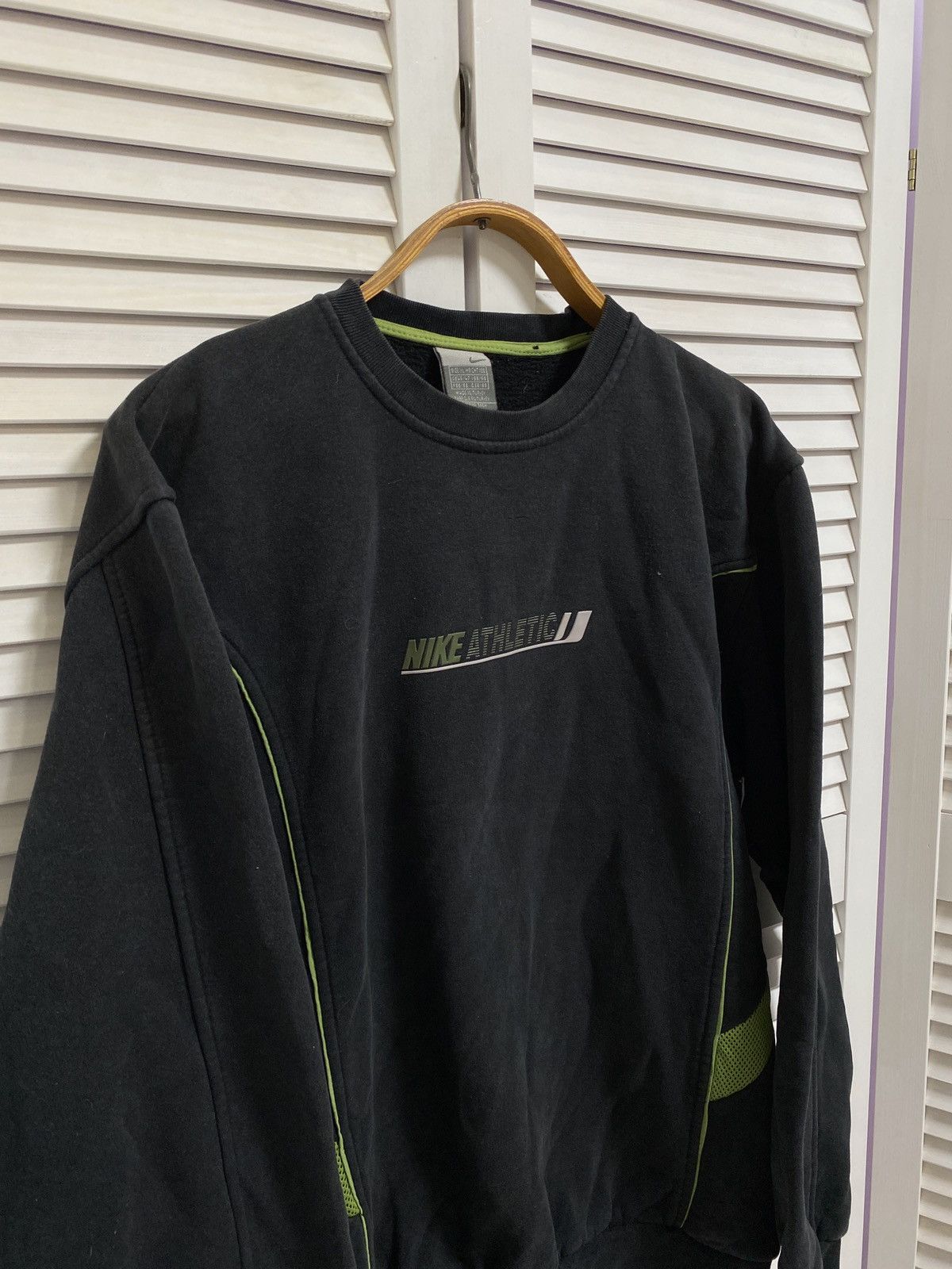 Nike × Vintage 🖤 Vintage 90s Sweater Nike Athletic Logo Oversized Fit Size US XL / EU 56 / 4 - 2 Thumbnail