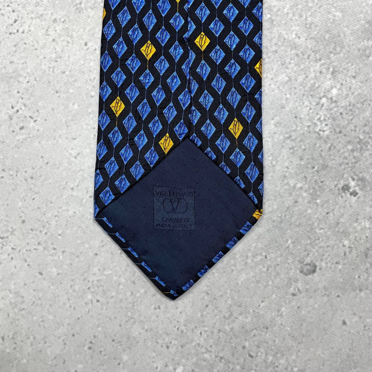 Valentino Vintage Valentino Cravatte Silk Tie Blue/ Yellow Size ONE SIZE - 12 Thumbnail