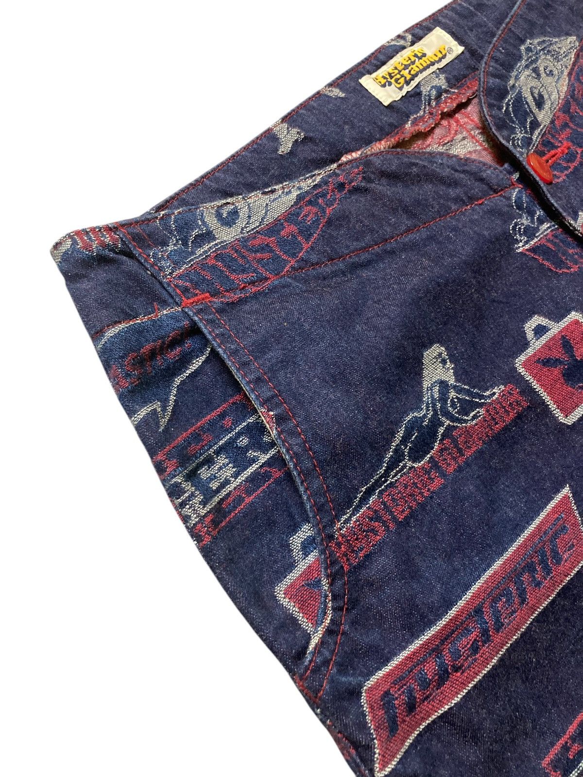 Hysteric Glamour × Vintage Hysteric Glamour Full Print Logo Flare Denim Pants Size 30" / US 8 / IT 44 - 8 Thumbnail