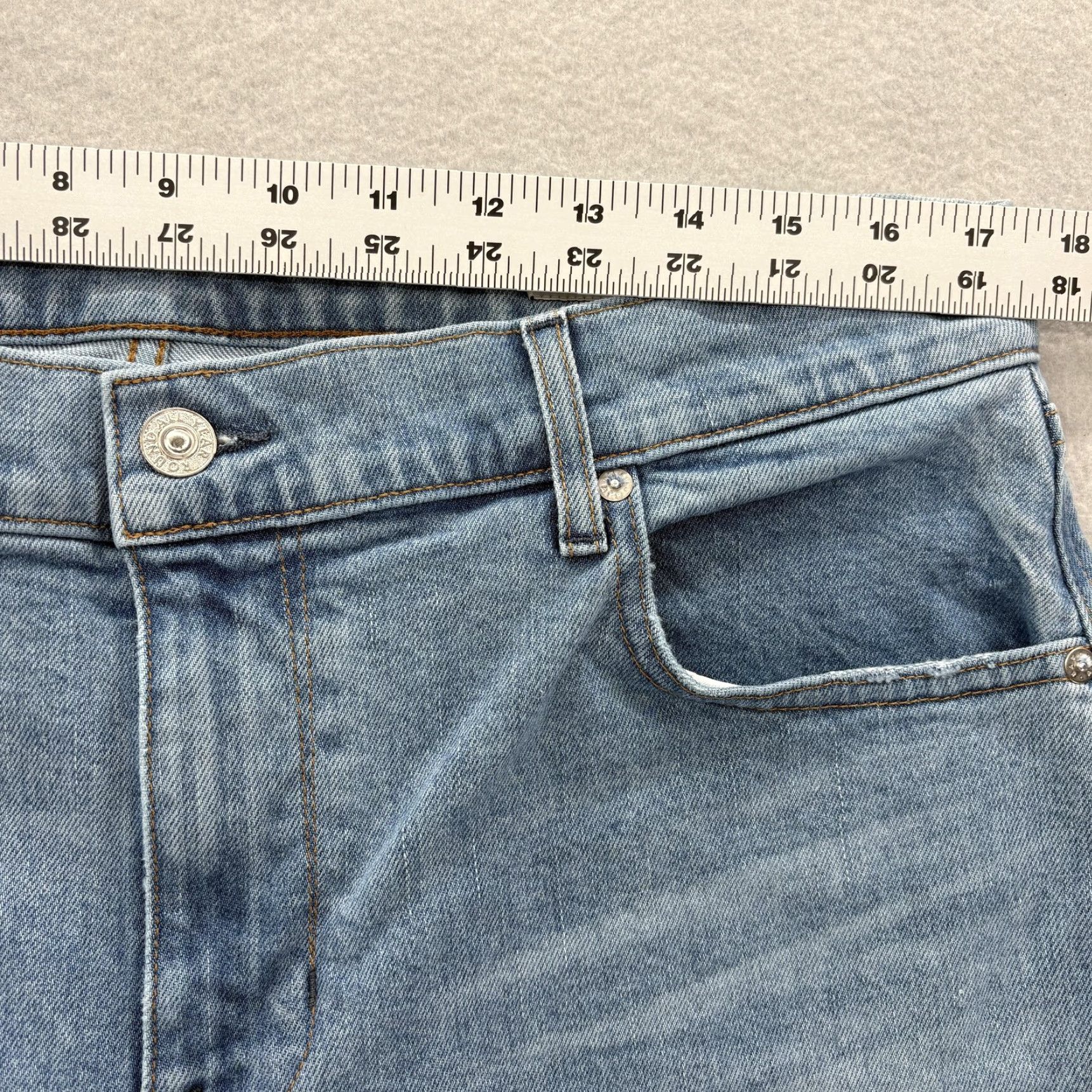 AYR AYR The Stance Jeans Womens 32 Blue Light Wash Straight Leg Stretch Denim USA Size 24" / US 00 / IT 34 - 7 Thumbnail