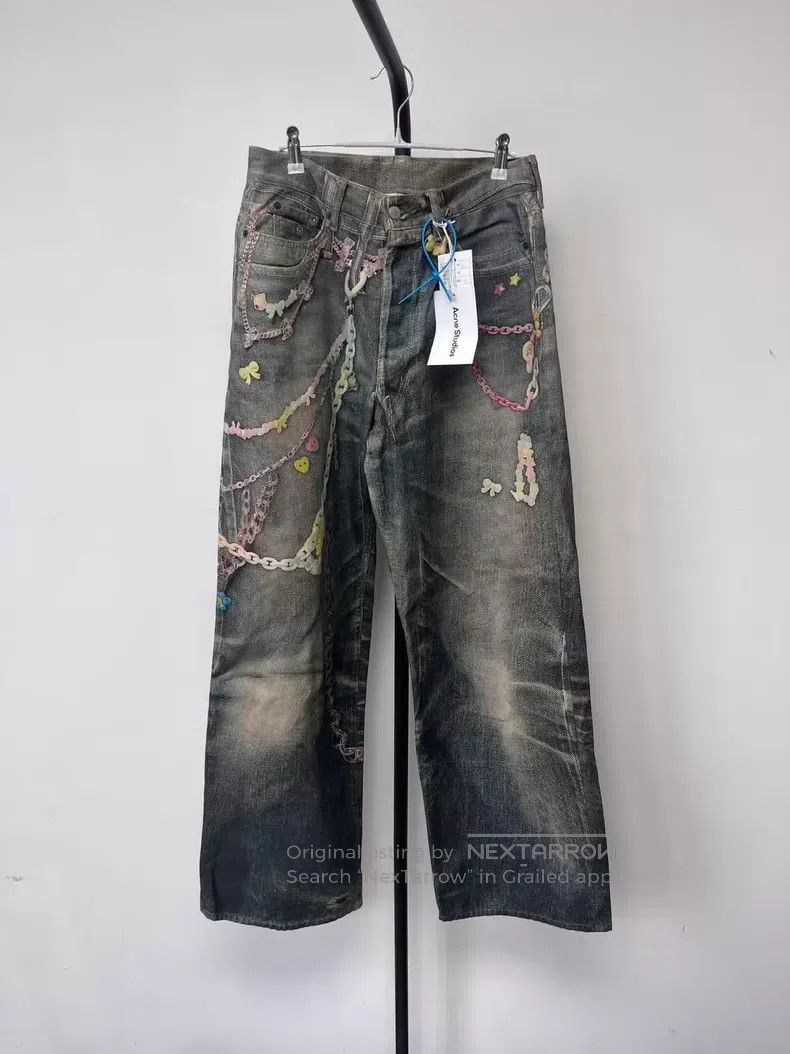 Acne Studios Acne Studios 1981f Candy Chain 3D Printed Loose Low-Rise W Size 30" / US 8 / IT 44 - 1 Thumbnail
