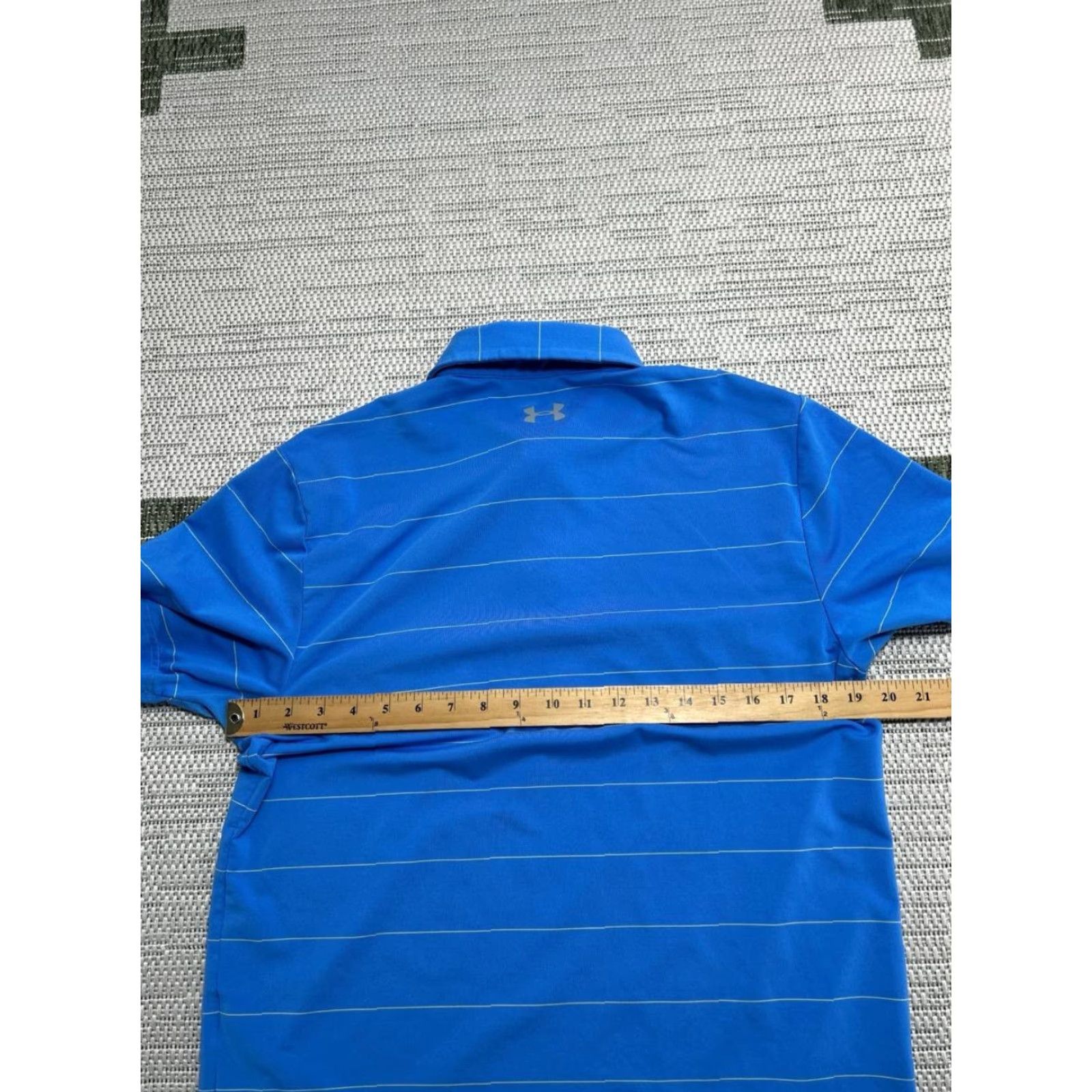 Under Armour Under Armour Playoff Polo Shirt Mens M Blue Striped Golf Short Sleeve Loose Fit Heatgear Polo Size US M / EU 48-50 / 2 - 4 Thumbnail
