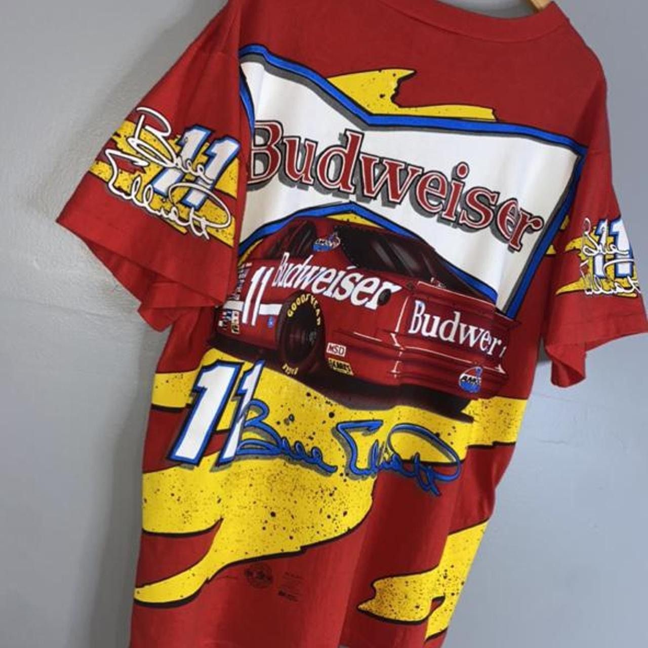 Vintage Vintage Bill Elliot Budweiser McDonalds 1993 nascar tee Size US XL / EU 56 / 4 - 4 Thumbnail