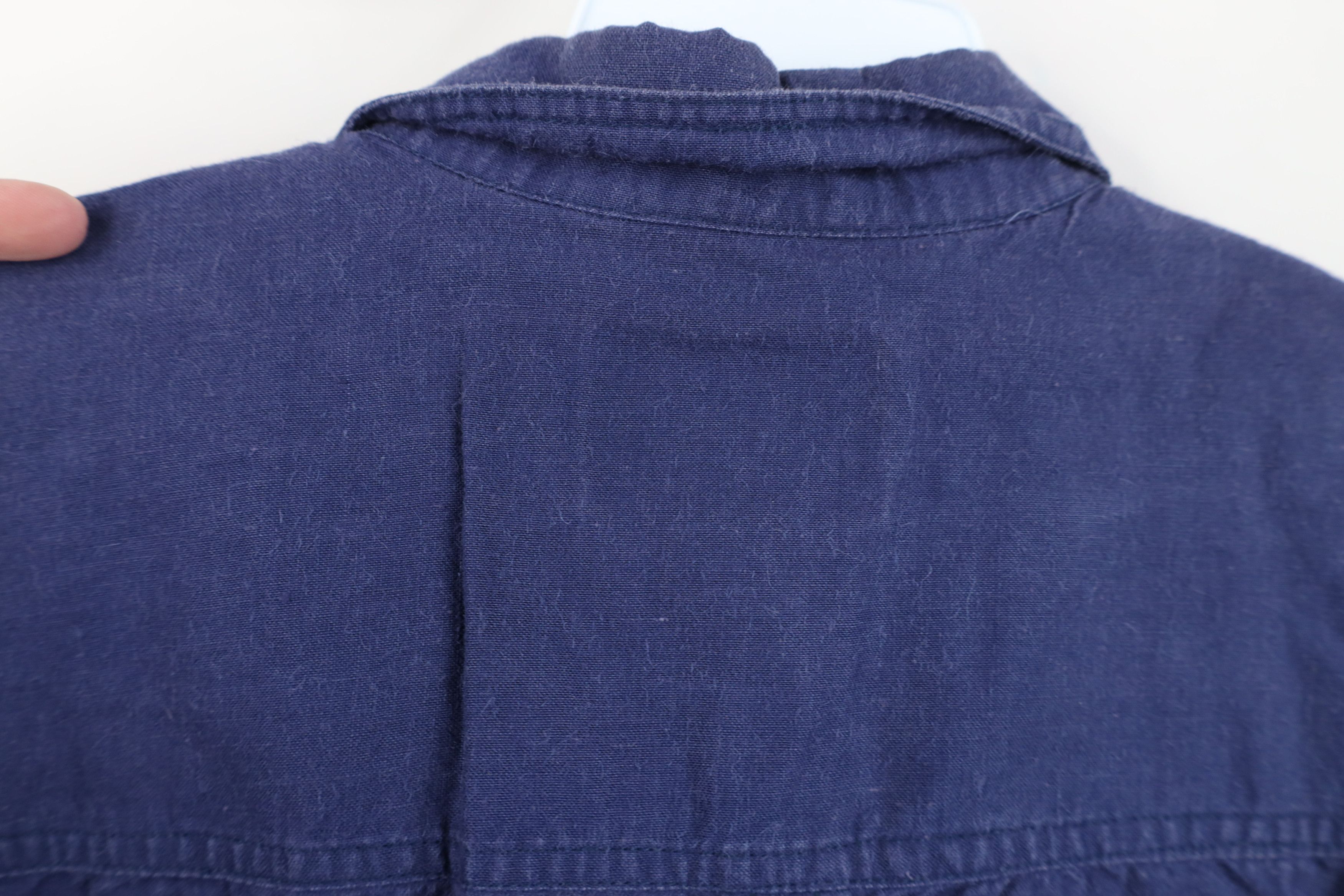 Vintage Vintage 90s Streetwear Baggy Short Sleeve Button Shirt Blue Size XXL / US 16-18 / IT 52-54 - 9 Thumbnail