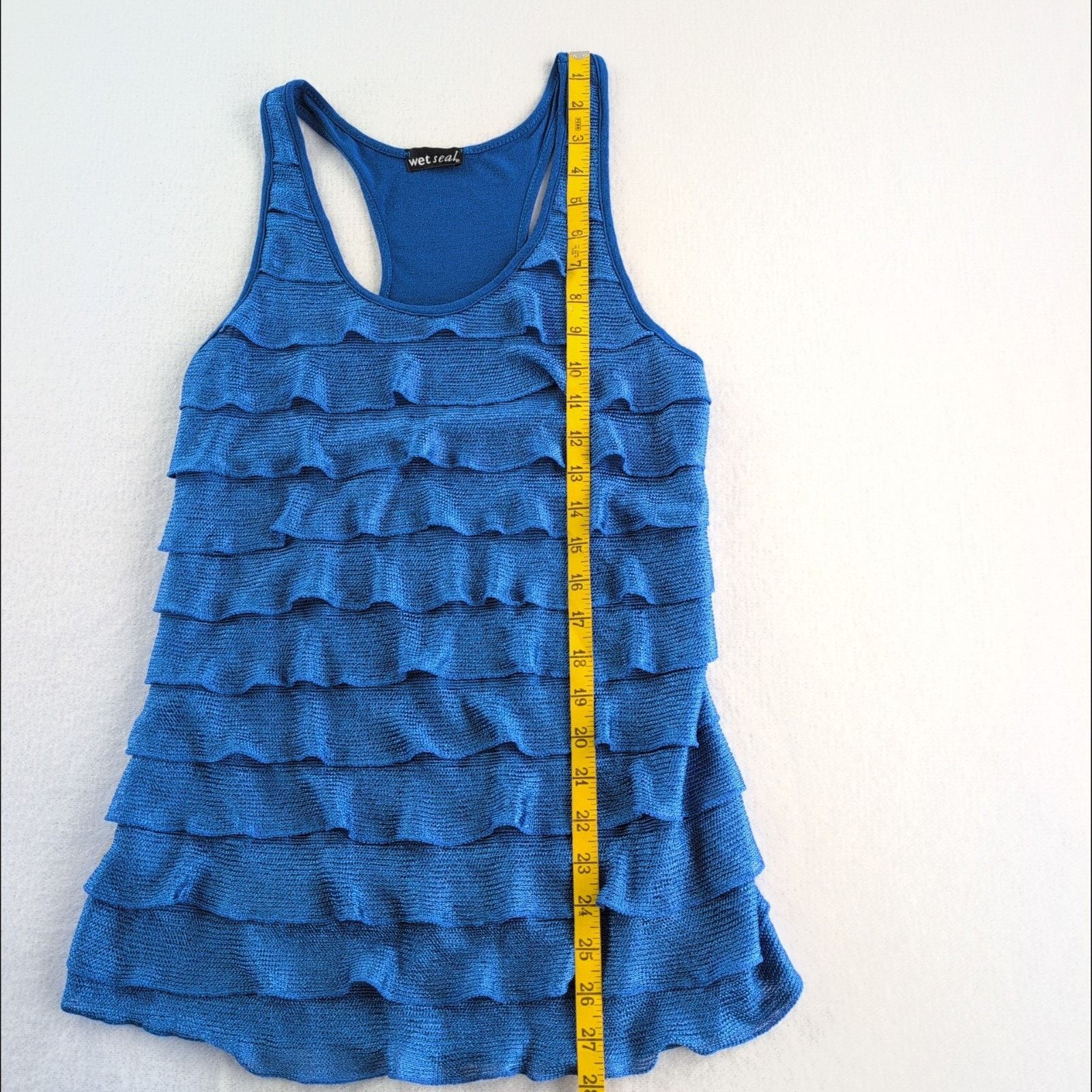Other Y2K WET SEAL Vintage Metallic Blue Shutter Tank Women's L Size L / US 10 / IT 46 - 7 Thumbnail