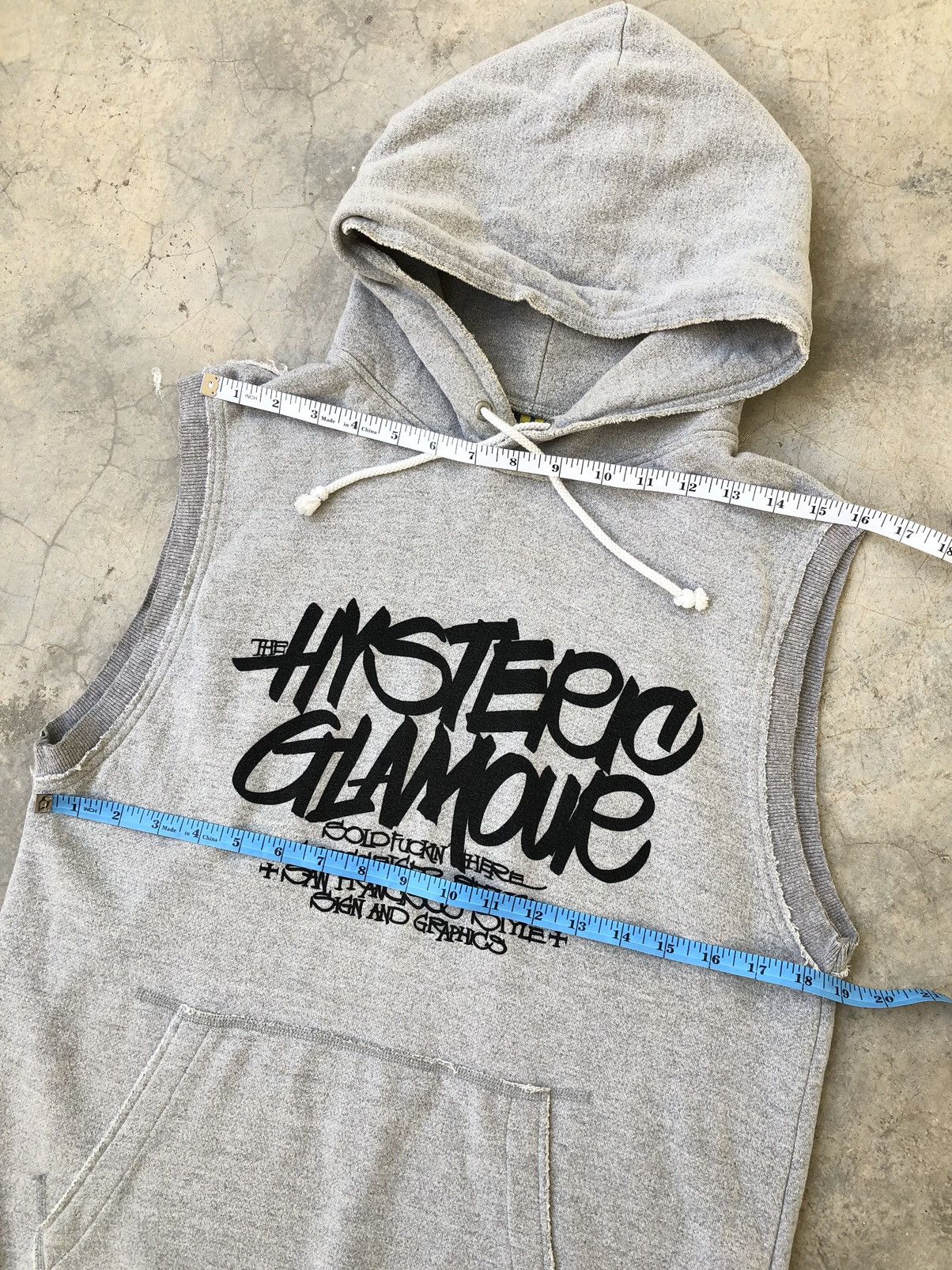 Hysteric Glamour Hysteric Glamour Roman Spellout Sleeveless Grey Hoodie Size US M / EU 48-50 / 2 - 5 Thumbnail