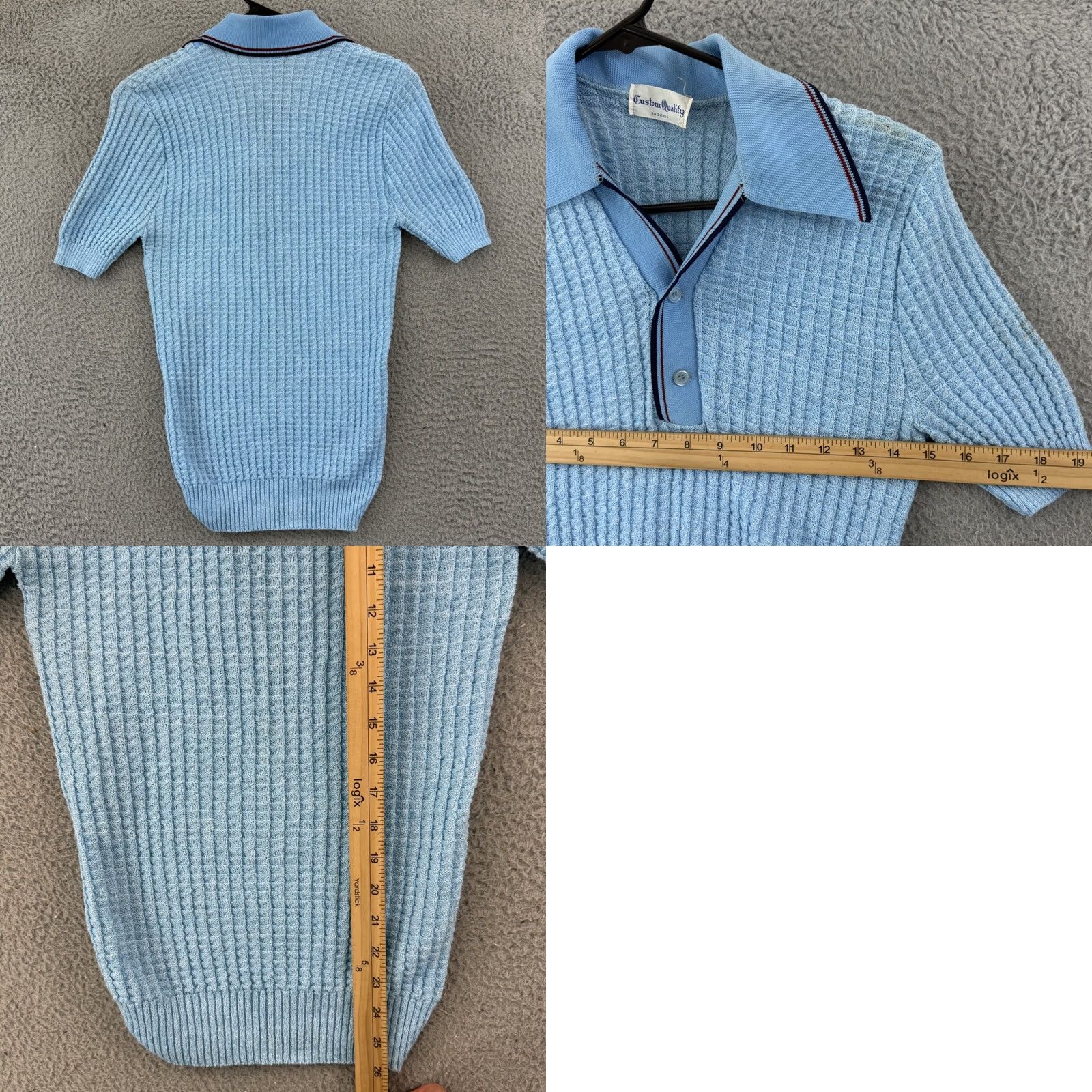 Vintage VINTAGE Custom Quality Shirt Womens Small Blue 60s Terry Cloth Button Size S / US 4 / IT 40 - 8 Thumbnail
