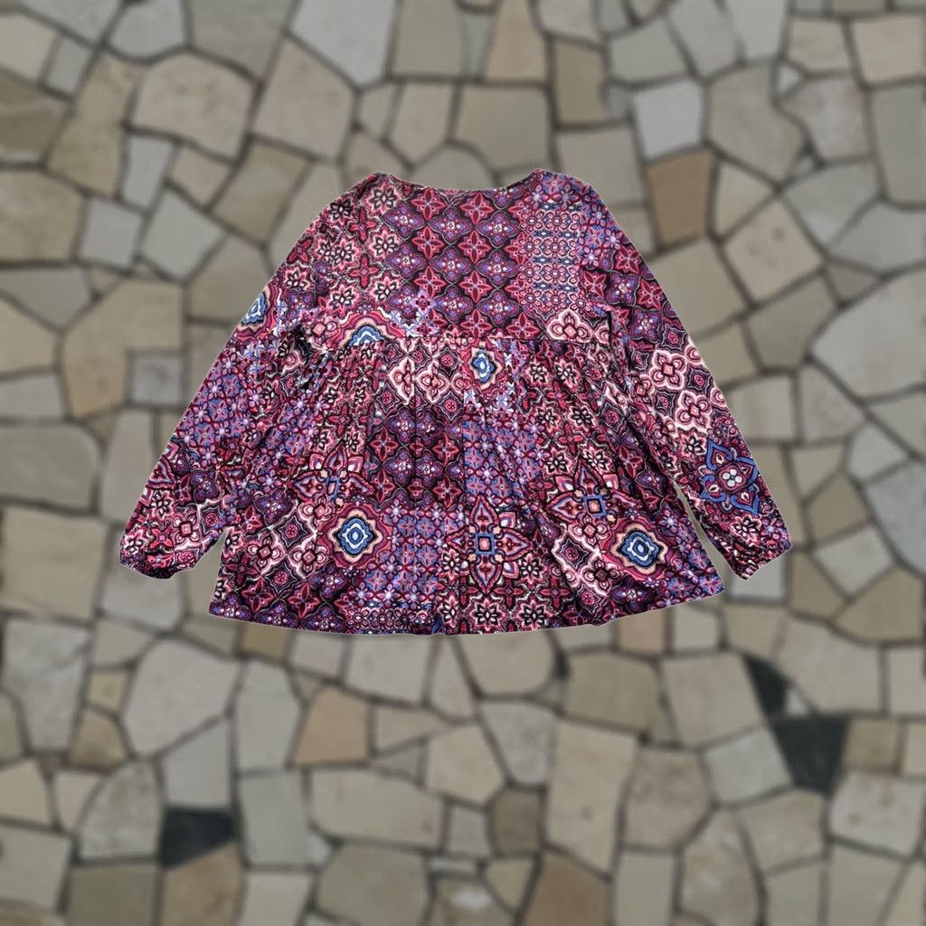 Vintage Rafaella Blouse Shirt Long Sleeve Boho Tunic Top Dark Cranberry S Womens Size S / US 4 / IT 40 - 1 Thumbnail
