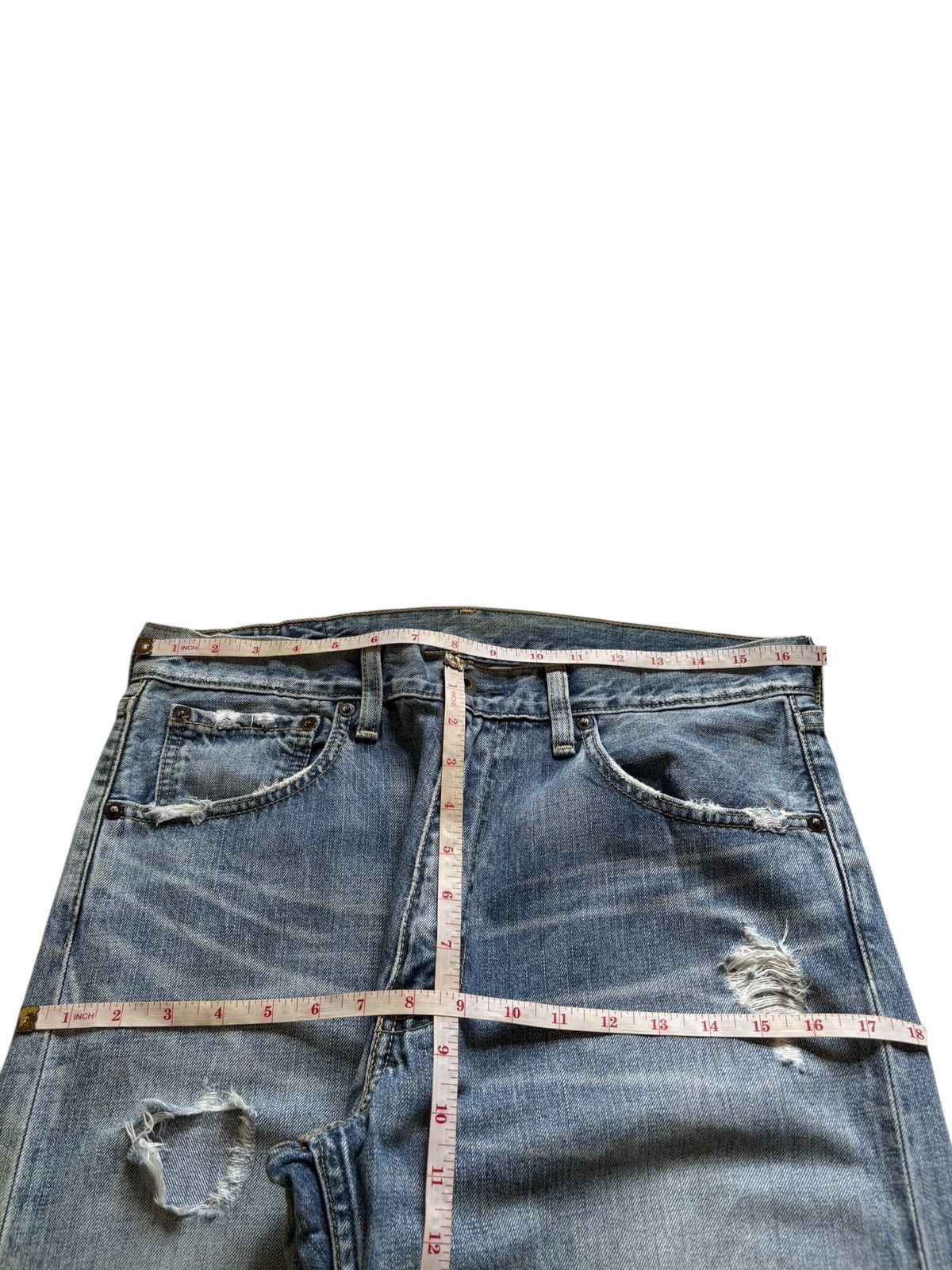 Levi's Vintage 90s Levis 503 Blue Wash Distressed Baggy Jeans Size US 33 - 12 Thumbnail