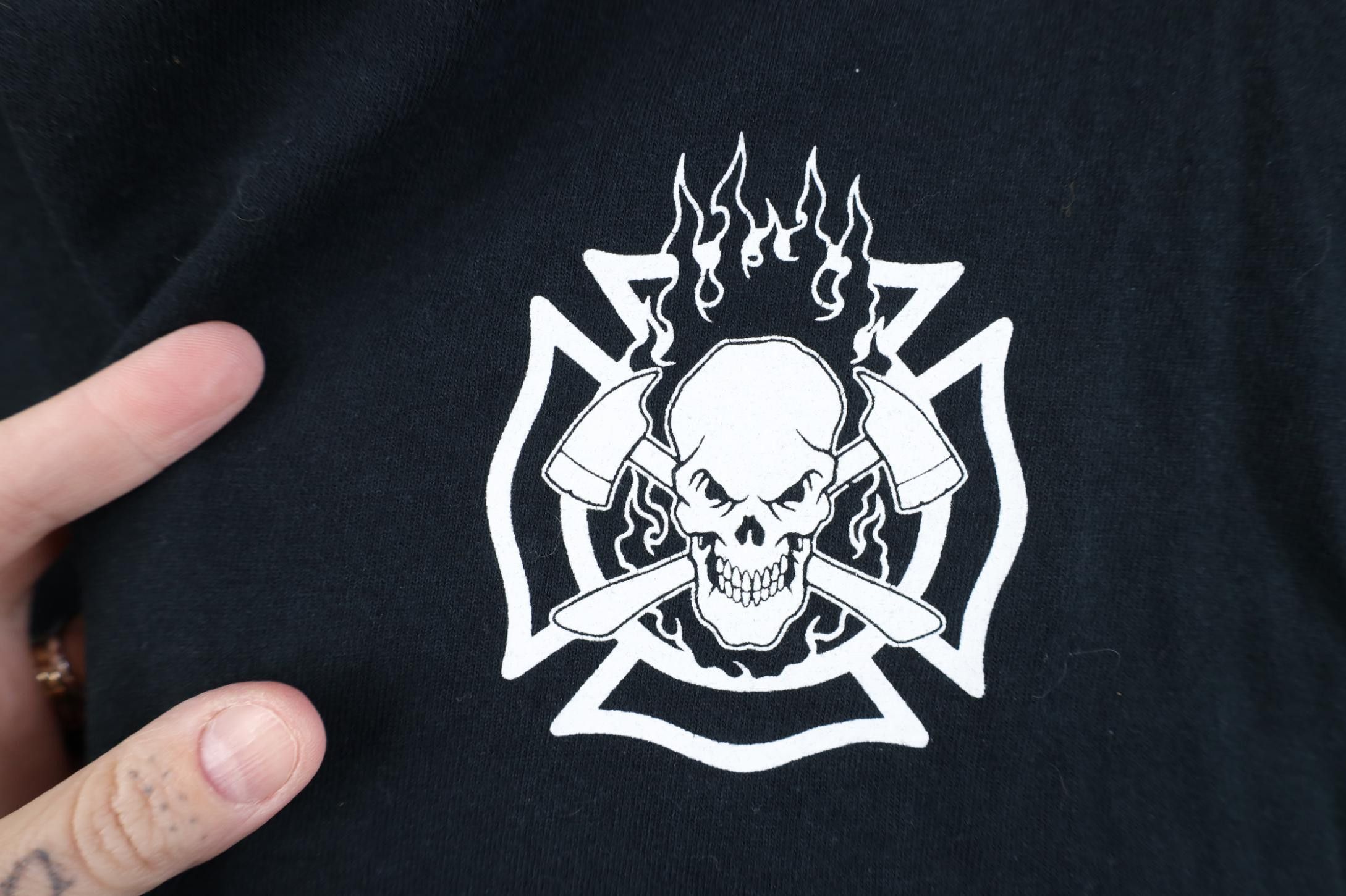Vintage Vintage 90s Y2K Firefighters Skull Long Sleeve T-Shirt Size US S / EU 44-46 / 1 - 4 Thumbnail