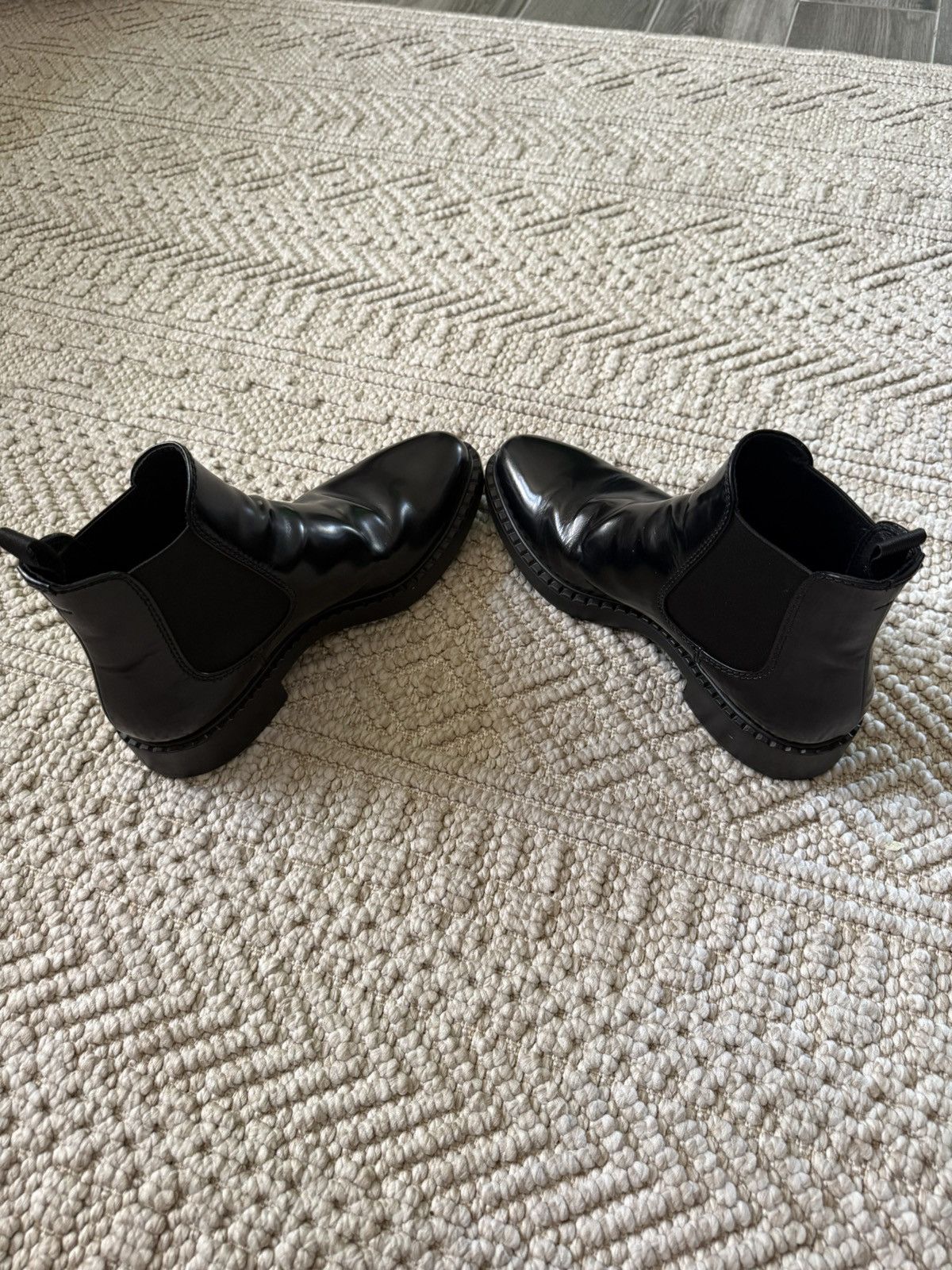 Prada Prada Black Leather Chelsea Boots (2TE176) - Size 8 Size US 8 / EU 41 - 3 Thumbnail
