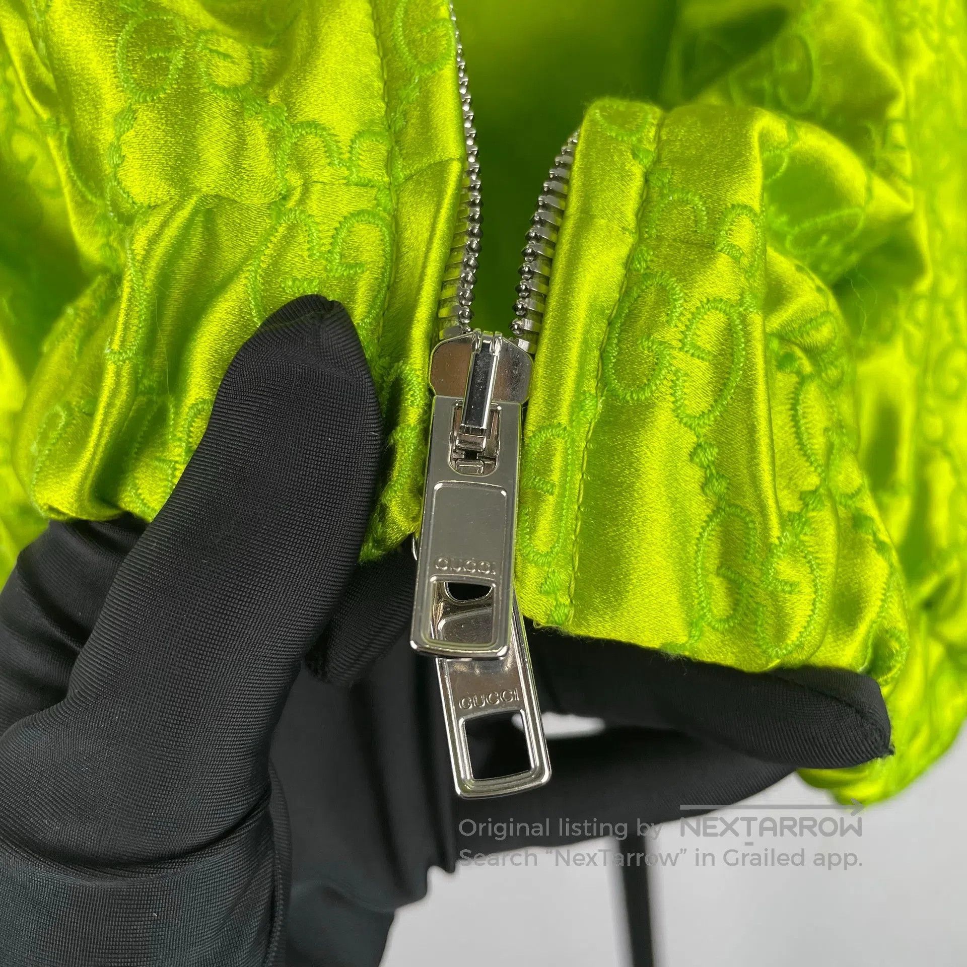 Gucci Guicci Neon green full print casual jacket short top| Size XS / US 0-2 / IT 36-38 - 4 Thumbnail