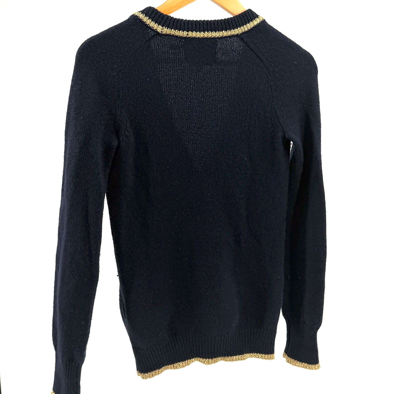Juicy Couture Vintage Y2K Navy Blue Preppy Gold Metallic Trim Cardigan Size S / US 4 / IT 40 - 5 Thumbnail