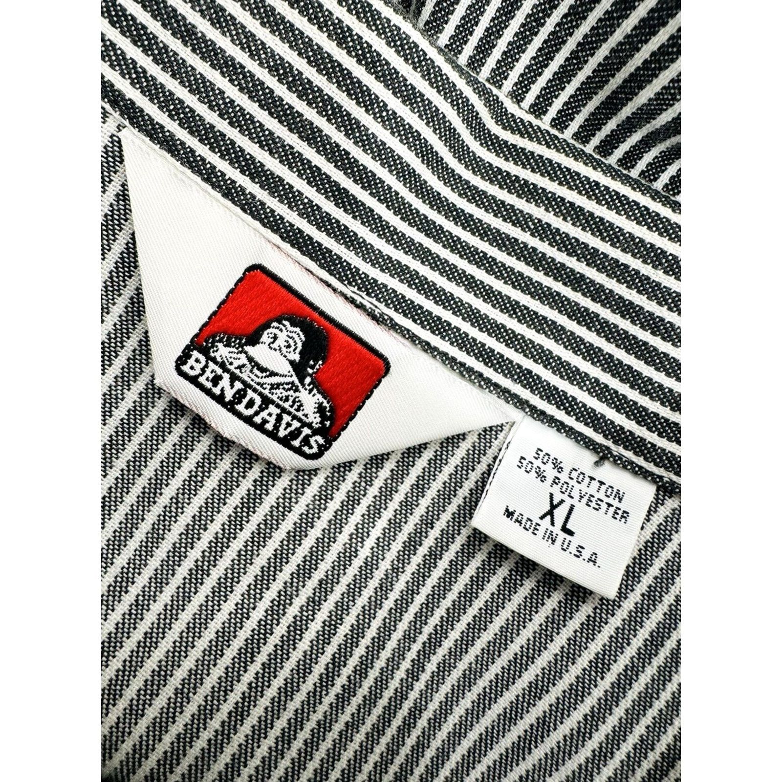 Ben Davis BEN DAVIS Striped Engineer Mens XL Pullover Shirt - Blue / White, Button-Up, Short Sleeve, Regular Size, 100% Cotton, Mechanic Size US XL / EU 56 / 4 - 5 Thumbnail