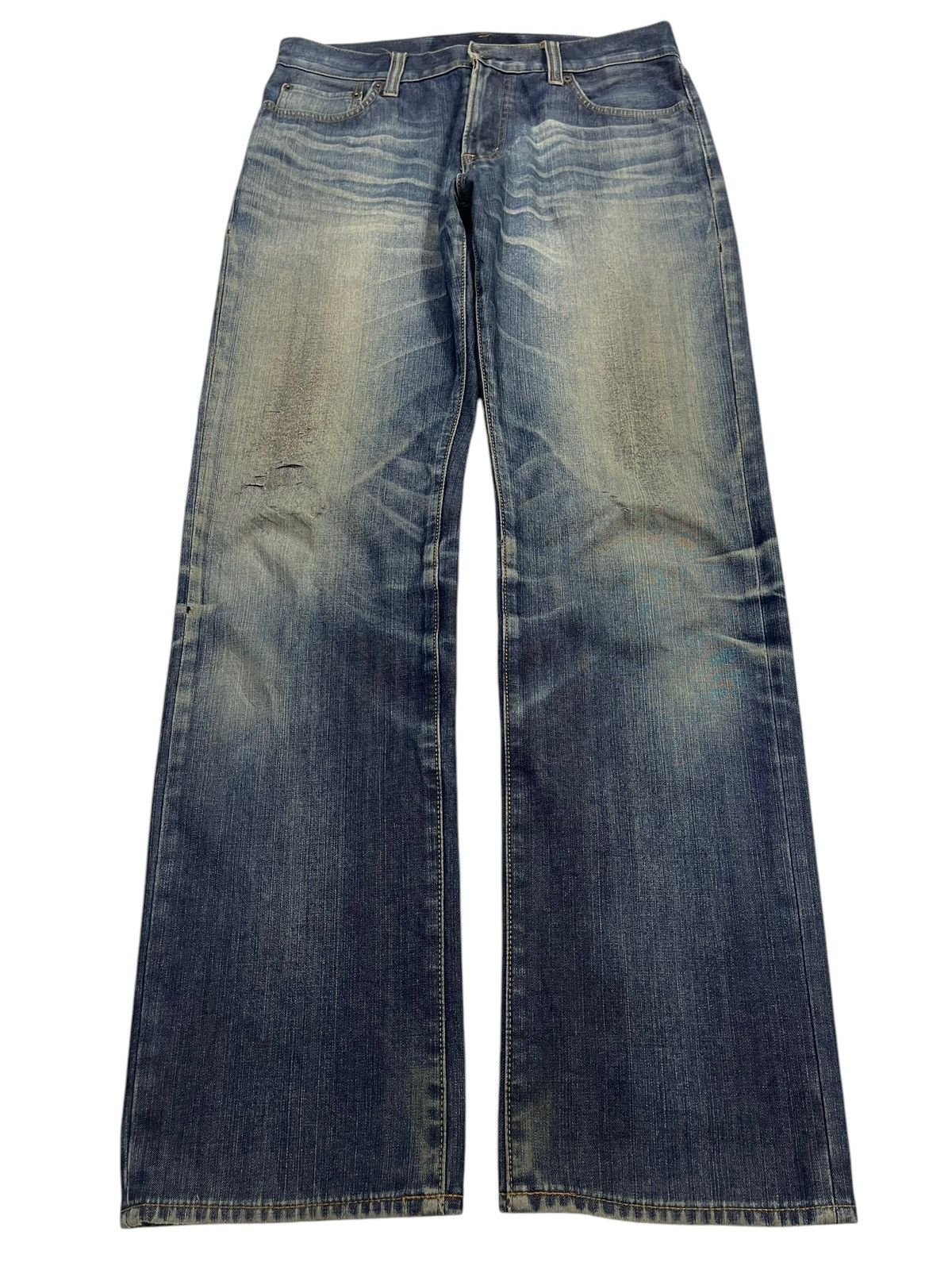 Uniqlo Vintage Japanese Uniqlo Mud Faded Wash Style Loose Jeans Size US 32 / EU 48 - 1 Thumbnail