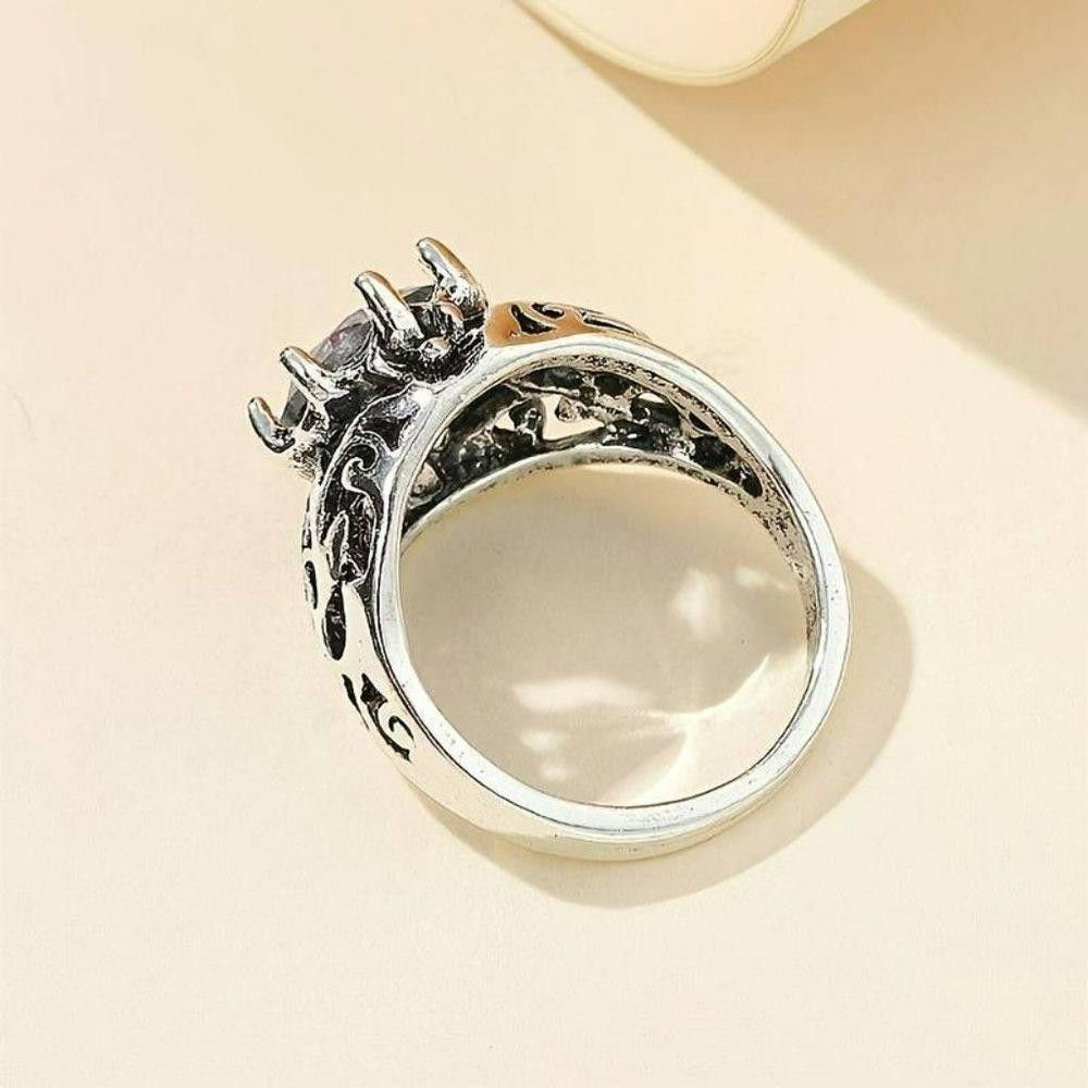Designer 925 Sterling Silver Boho Mystic Rainbow Retro Hollow Ring Size ONE SIZE - 4 Thumbnail