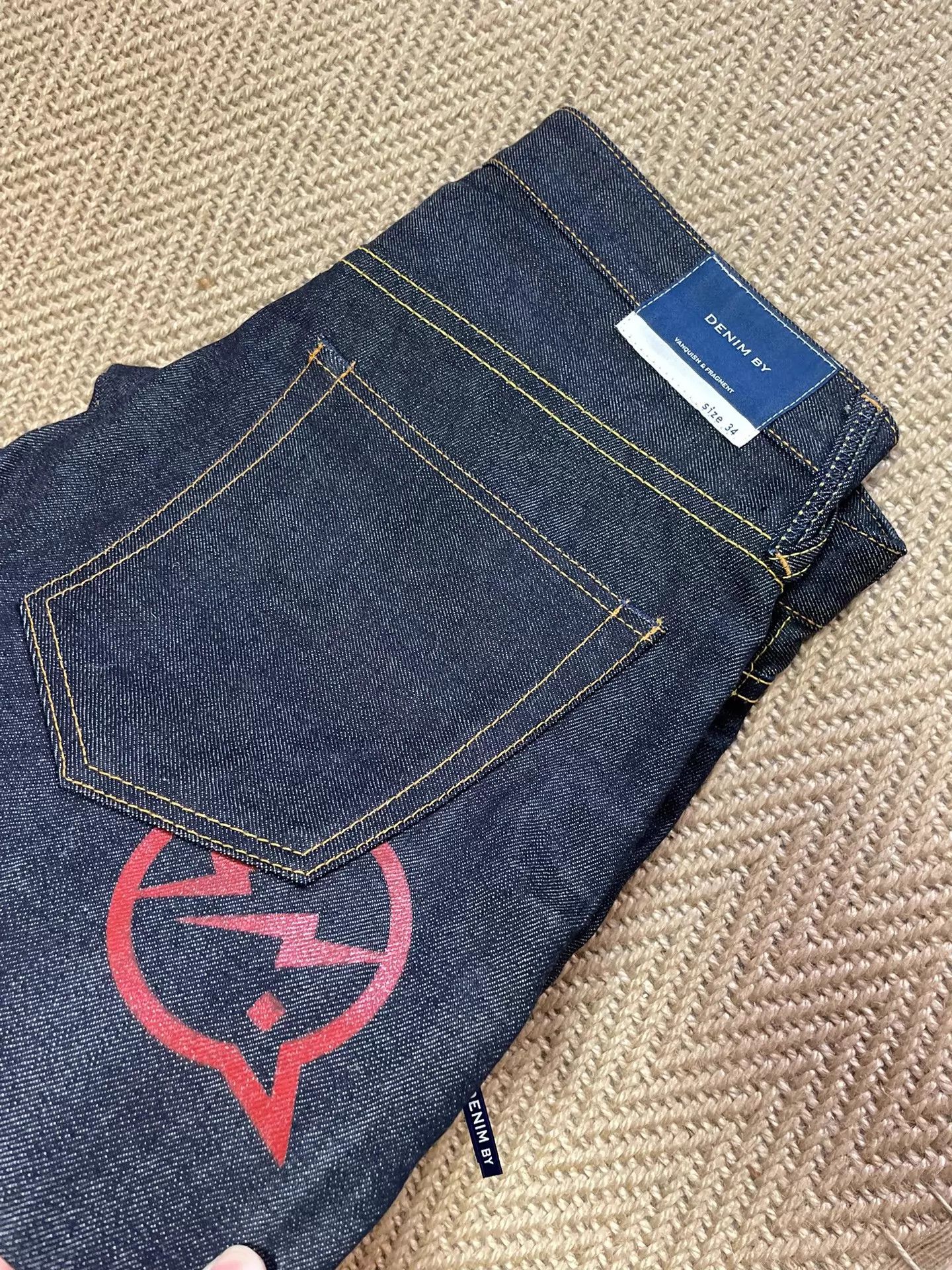 Vanquish VANQUISH x FRAGMENT Red Flash Raw Jeans W34 New Size US 34 / EU 50 - 3 Thumbnail