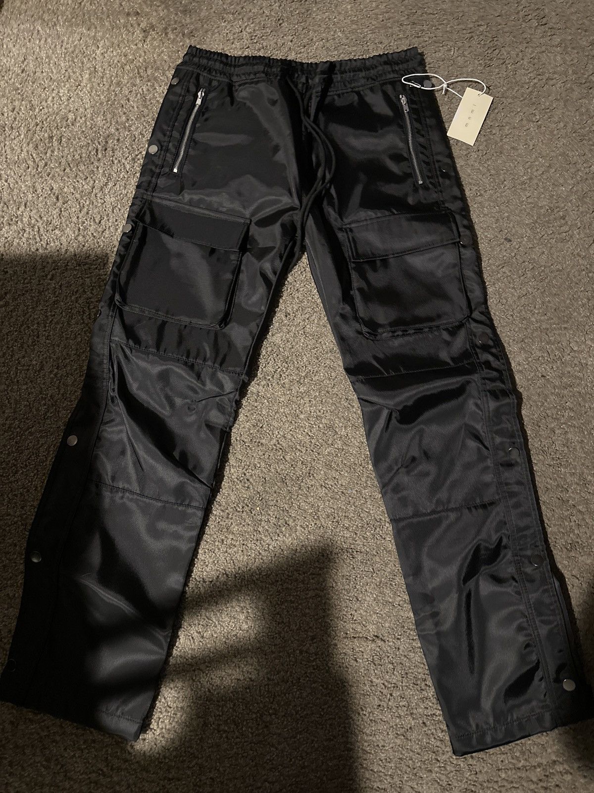 MNML Snap front cargo pants (Black) Size US 34 / EU 50 - 4 Thumbnail