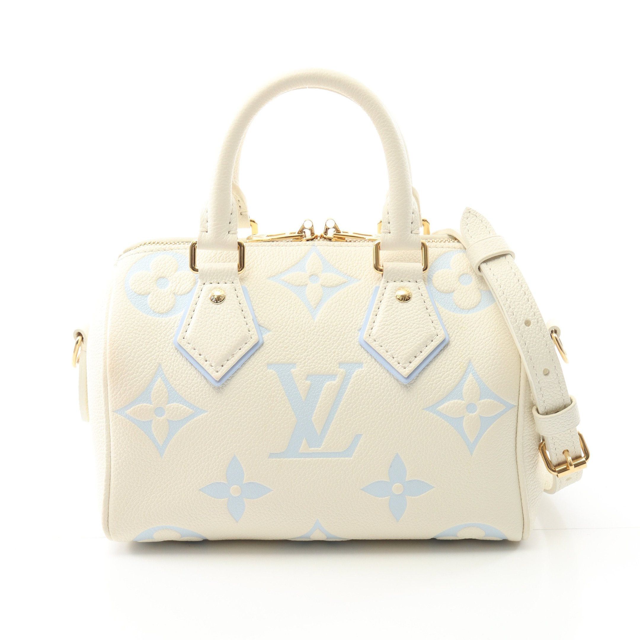 Louis Vuitton Louis Vuitton Speedy 20 Bicolor Monogram Empreinte Handbag Leather Off White Light Blue Size ONE SIZE - 1 Thumbnail