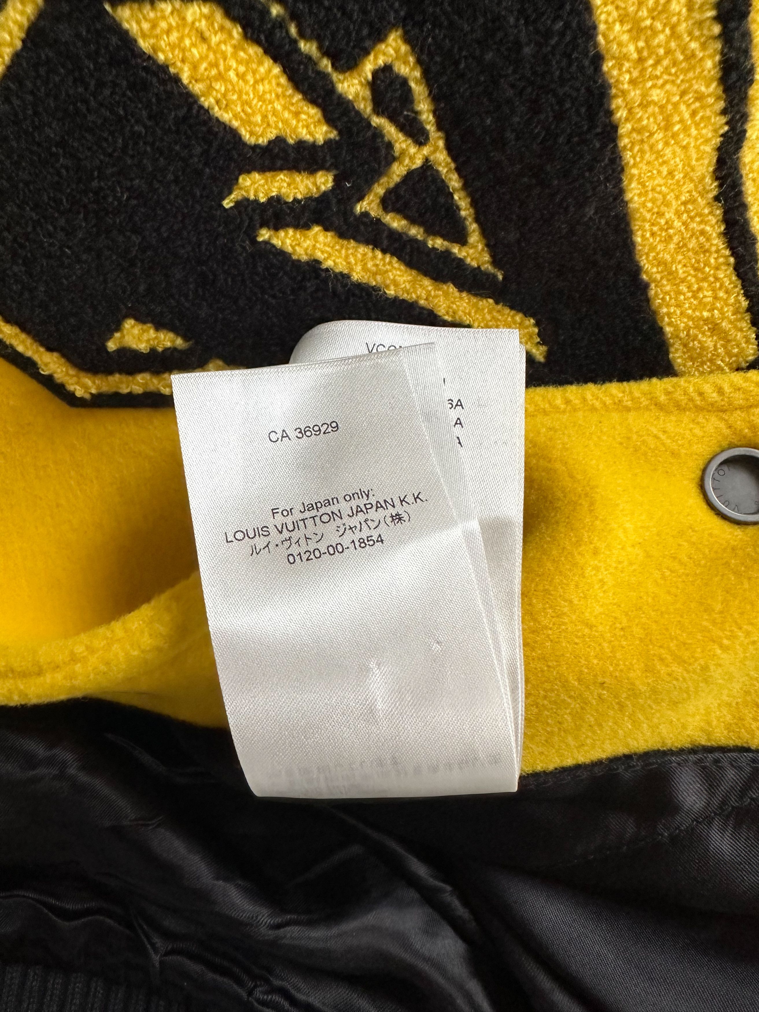 Louis Vuitton Louis Vuitton Black & Yellow Varsity Jacket Size US XL / EU 56 / 4 - 9 Thumbnail