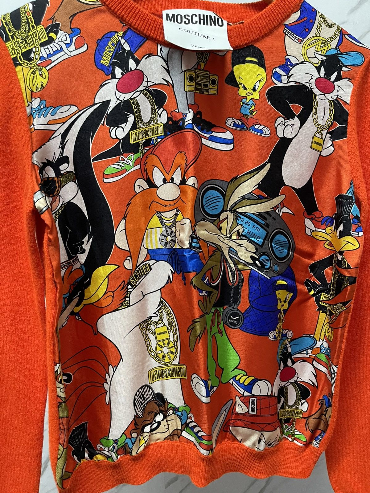 Moschino Moschino x Looney Tunes Silk Print & Wool Slik Knit Size M / US 6-8 / IT 42-44 - 7 Thumbnail