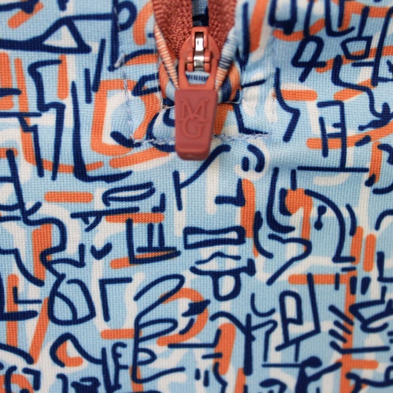 Vintage Maelreg Performance Sweatshirt Mens 2XL Blue/Orange Geometric Golf 1/4 Zip L/S Size US XXL / EU 58 / 5 - 7 Thumbnail