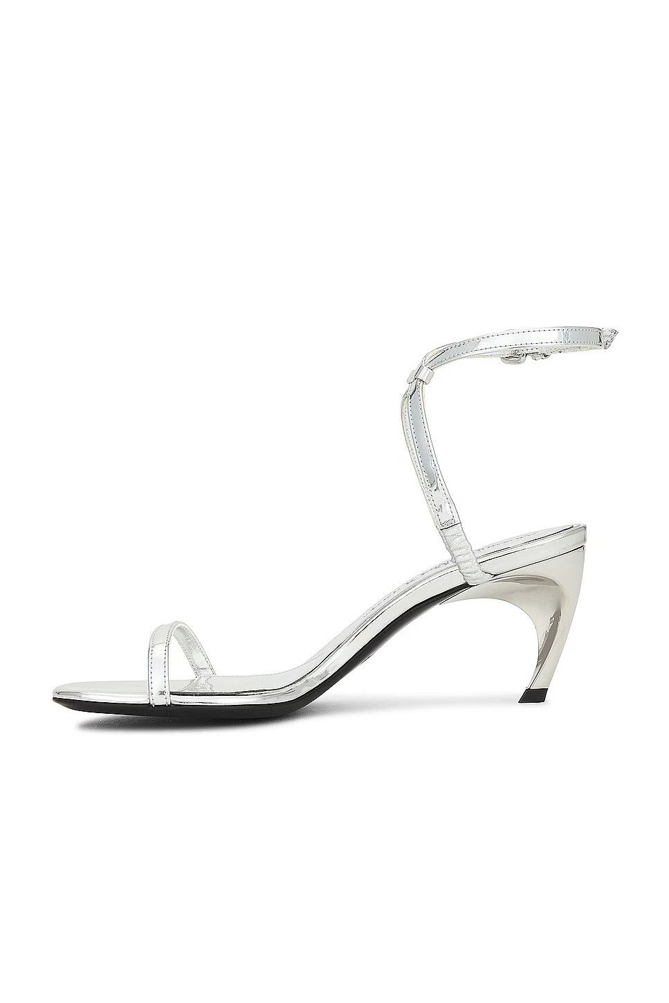 Alexander McQueen o1w1db10925 Armadillo Metal Bar Sandal in Silver Size US 10 / IT 40 - 2 Thumbnail