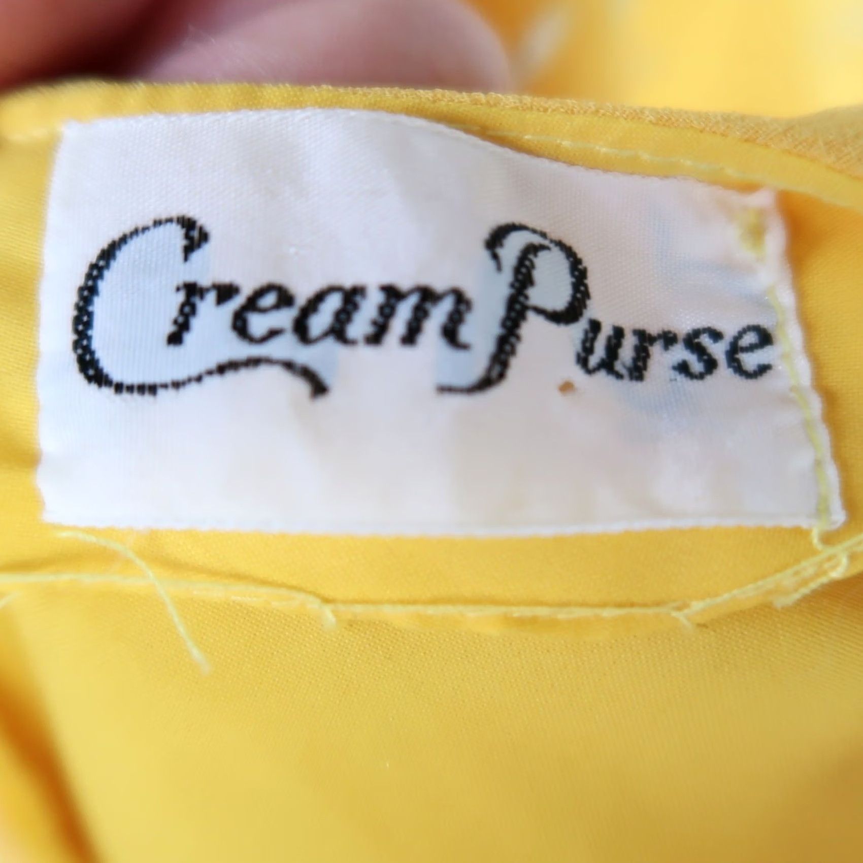 Vintage VINTAGE Cream Purse dress M yellow silk and metallic silver midi party 80s Size M / US 6-8 / IT 42-44 - 6 Thumbnail