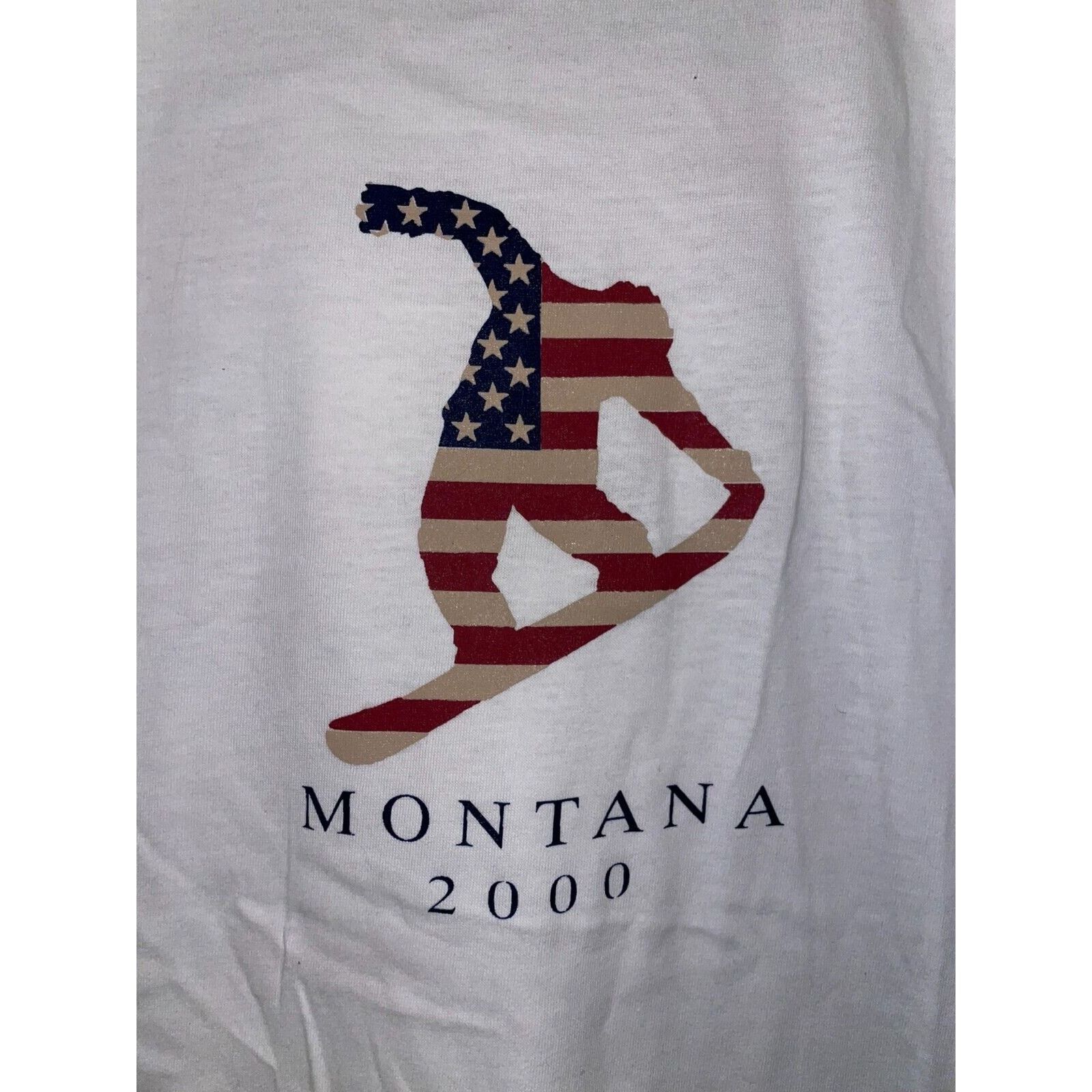 Jerzees Montana Snowboarding Shirt Patrotic Graphic White L TeeY2K Size US L / EU 52-54 / 3 - 2 Thumbnail