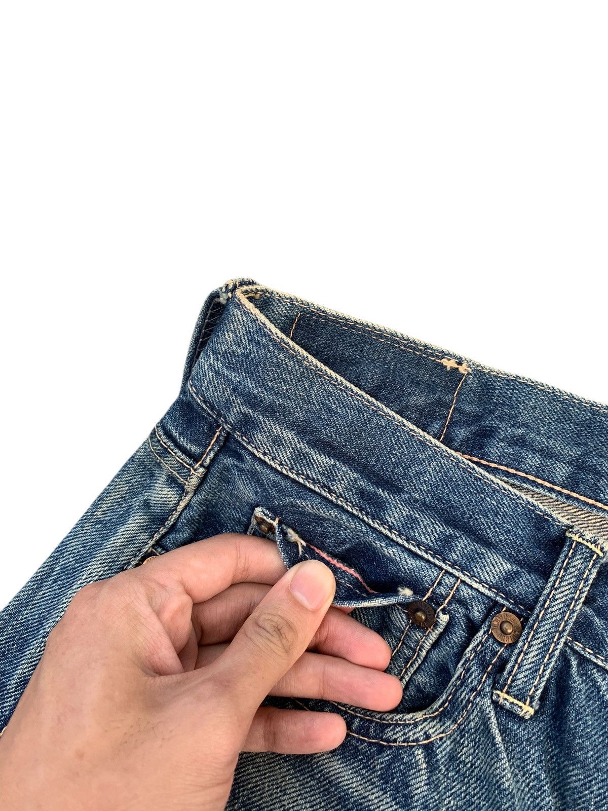 OMNIGOD VINTAGE OMNIGOD 5009 SELVEDGE JAPANESE DISTRESSED DENIM Size US 33 - 13 Thumbnail
