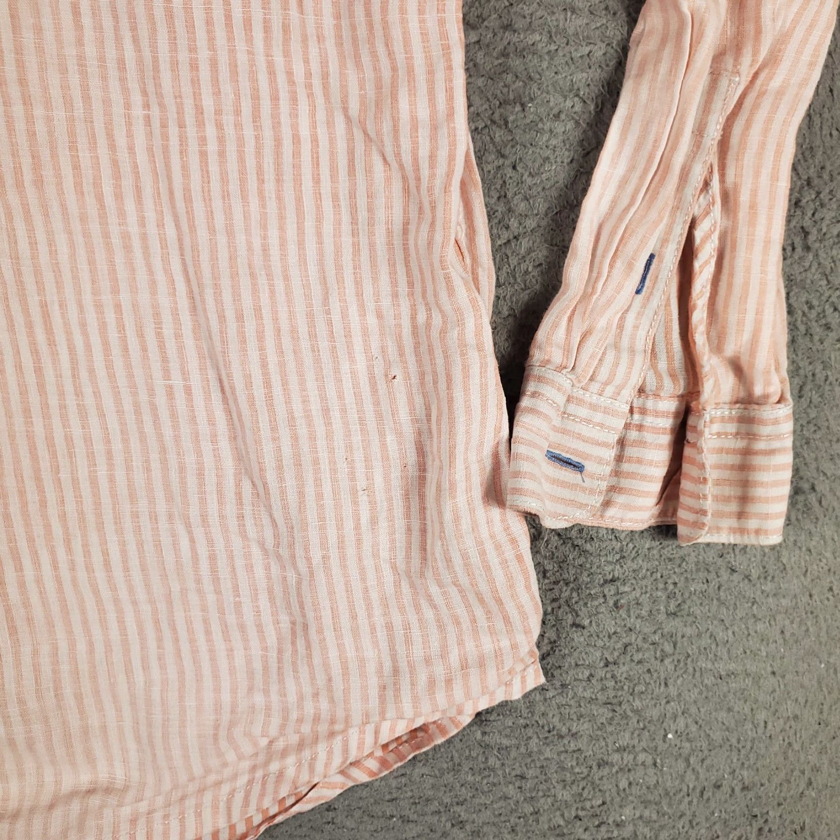 Tommy Bahama VINTAGE Tommy Bahama Shirt Men 2XL Orange Striped Linen Button-Up Long Sleeve Casual Classic 90s Mens Size US XXL / EU 58 / 5 - 4 Thumbnail