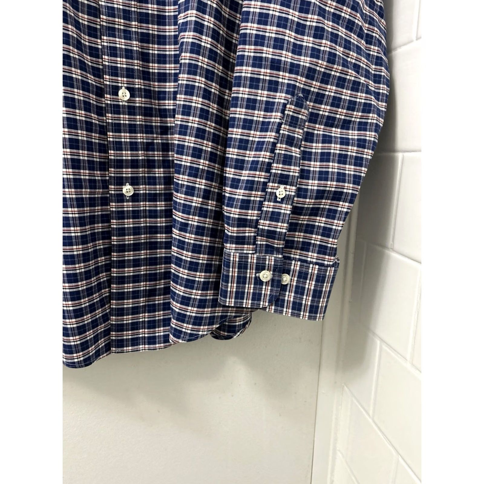 Brooks Brothers Brooks Brothers Original Polo Shirt Mens 2XL Blue Oxford Plaid Supima Cotton L/S Size US XXL / EU 58 / 5 - 6 Thumbnail