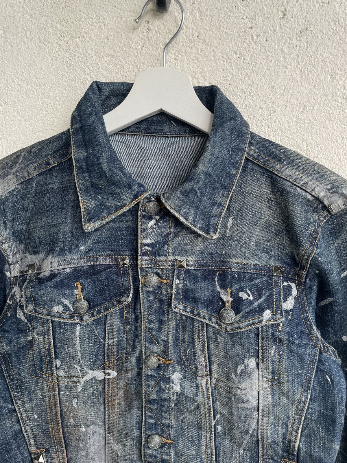 Le Grande Bleu (L.G.B.) 2000s Undercover Distressed Studded Splatter Denim Ifsix Y2K Size US S / EU 44-46 / 1 - 2 Thumbnail