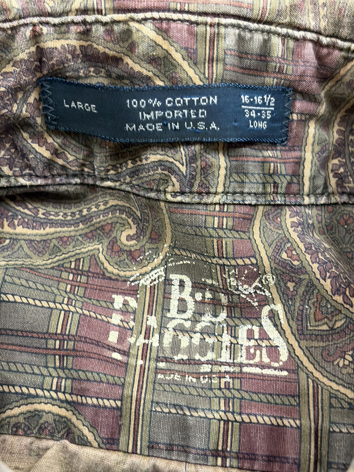 B.D. Baggies Vintage B.D. Baggies Shirt Paisley Button Long Sleeve USA Size US L / EU 52-54 / 3 - 9 Thumbnail