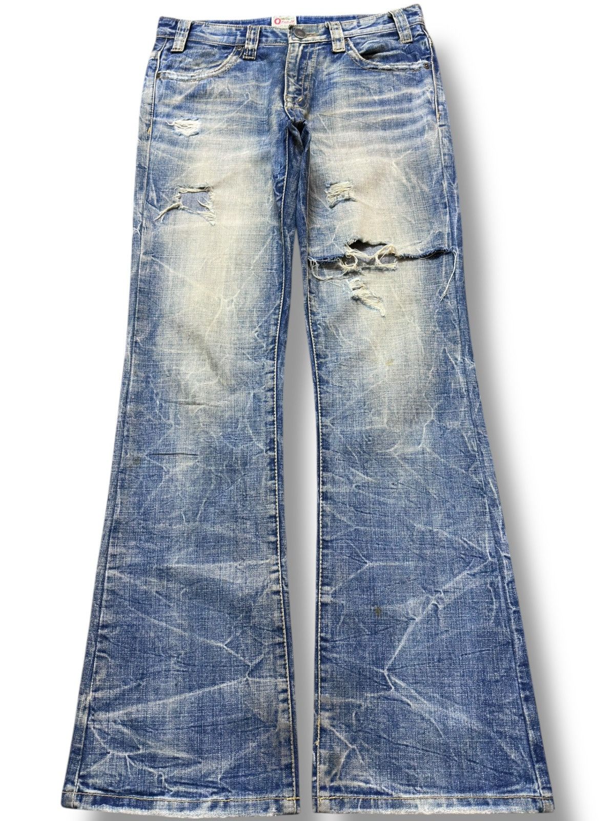 Ed Hardy Vintage Strawberry Leaves Flare Mudwash Grunge Denim Size US 32 / EU 48 - 1 Thumbnail