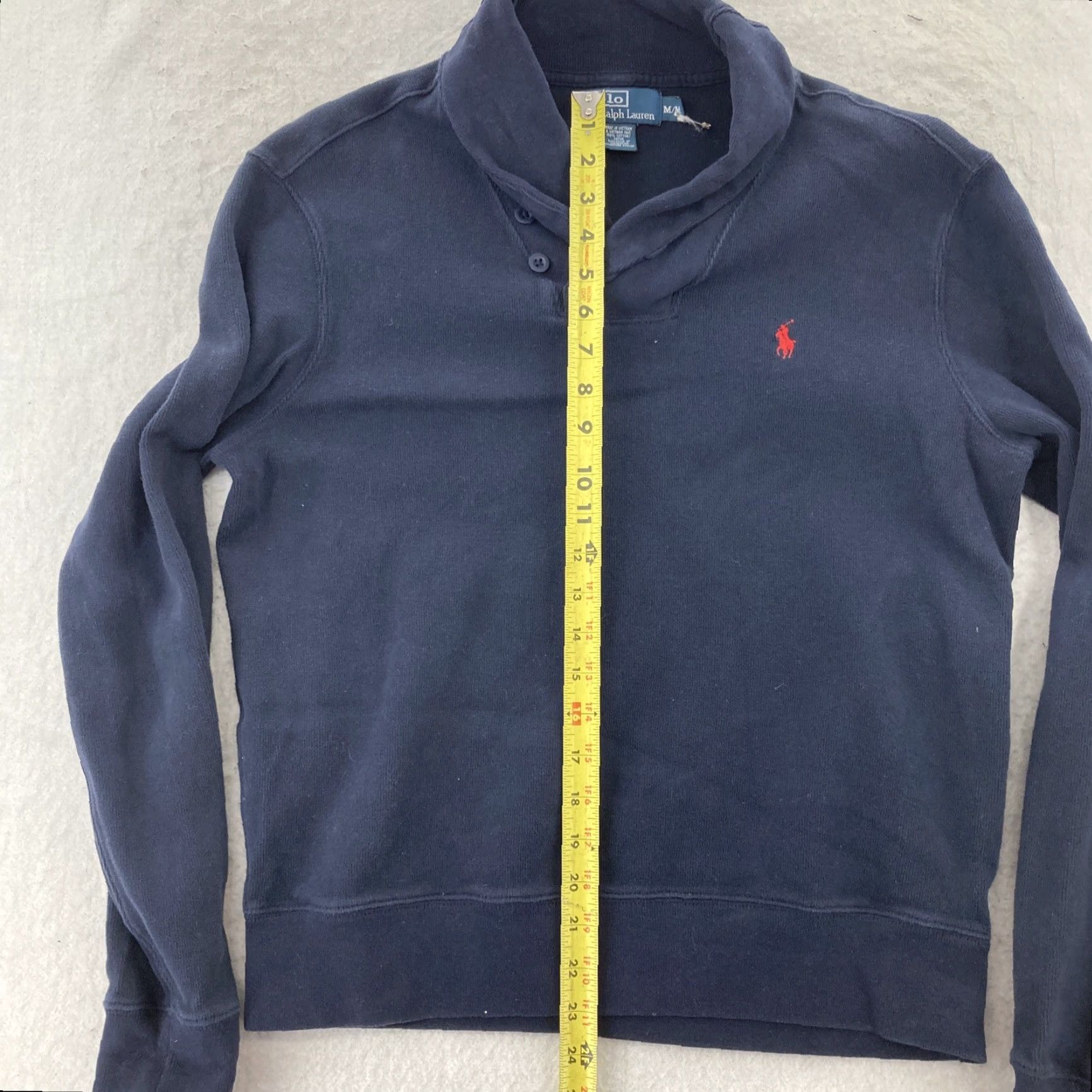 Polo Ralph Lauren VINTAGE Polo Ralph Lauren Sweater Shirt M Navy Blue 90s Pony Logo Pullover Mens Medium Knit V-Neck Classic Casual Size US M / EU 48-50 / 2 - 4 Thumbnail