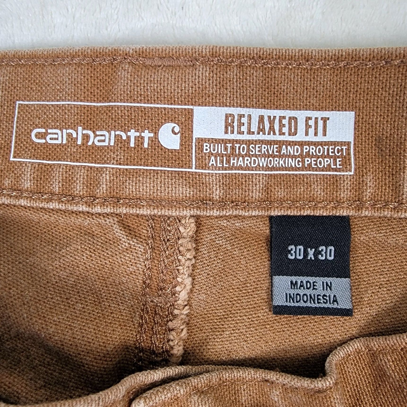 Carhartt VINTAGE Carhartt BN3334-M Mens Pants 30x30 Tan Cotton Canvas Work Carpenter Pockets Zipper Button Relaxed Straight 5-Pocket Logo Mens Size US 30 / EU 46 - 2 Thumbnail