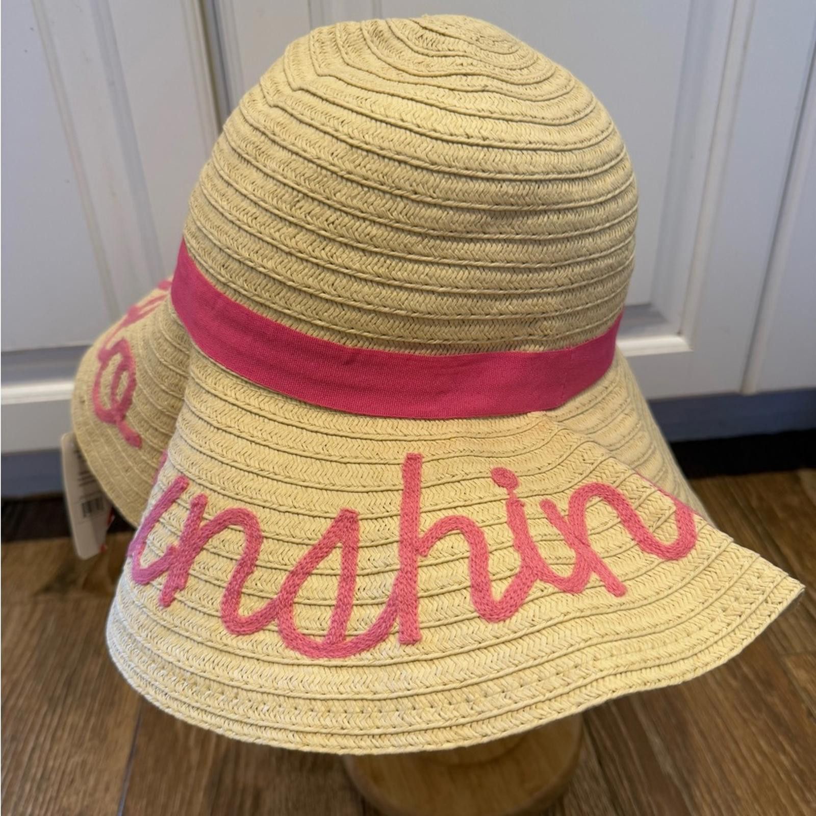 Other Beach Hat Set Floppy Hat ‘Hello Sunshine’ text packable hat Size ONE SIZE - 3 Thumbnail