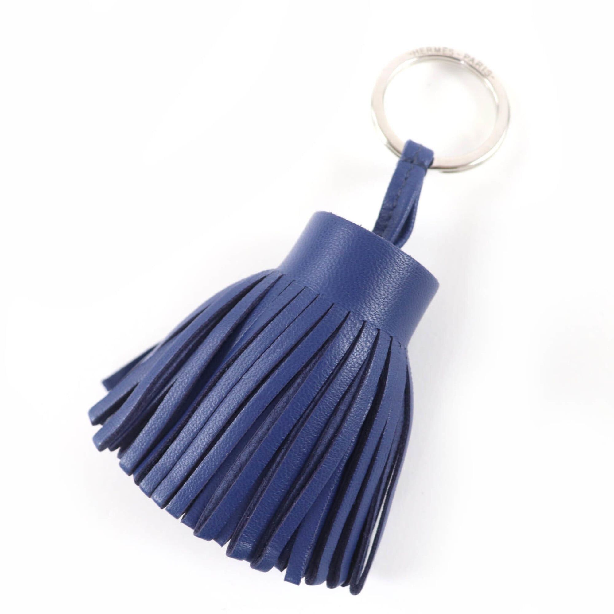 Hermes HERMES Carmen Agneau Milo Blue Saphir Silver Hardware Keychain Bag Charm Made in France Women's Size ONE SIZE - 1 Thumbnail