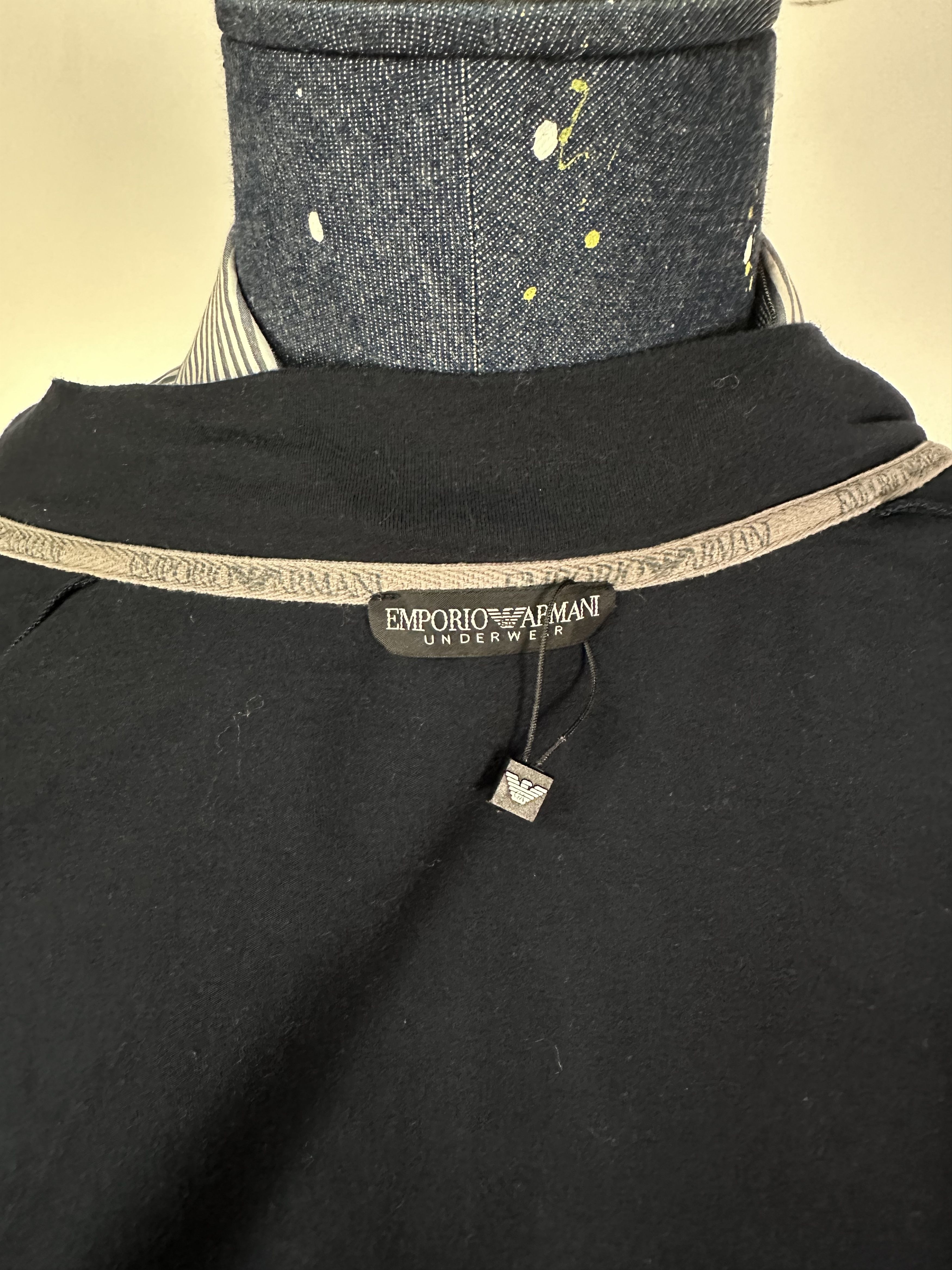 Emporio Armani Emporio Armani Full Zip Sweater Cotton Pullover Blue Size L Size US L / EU 52-54 / 3 - 12 Thumbnail