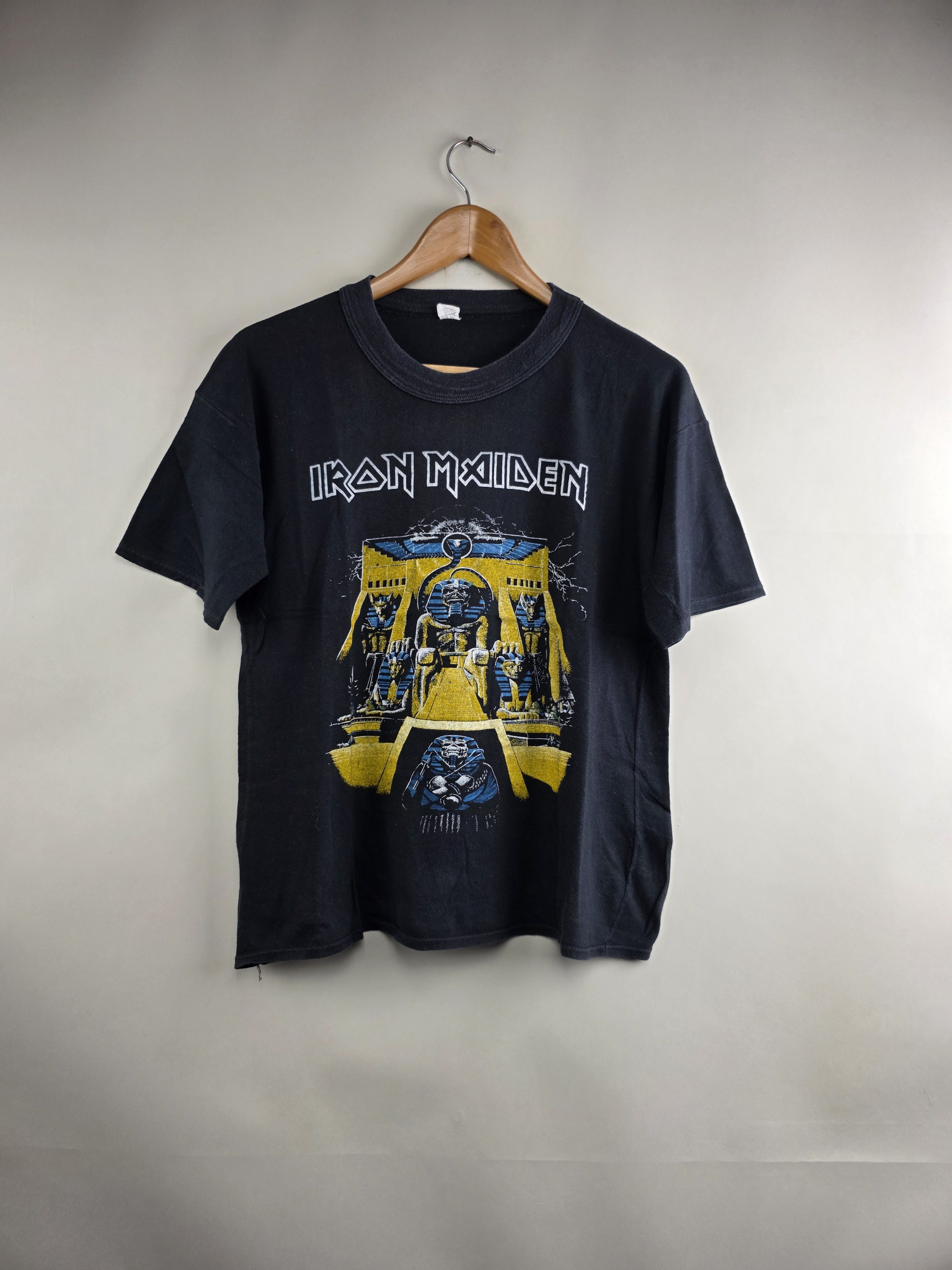 Band Tees × Iron Maiden × Vintage Early 80s Iron Maiden Power Slave L 19.5" 24" Size US L / EU 52-54 / 3 - 1 Thumbnail