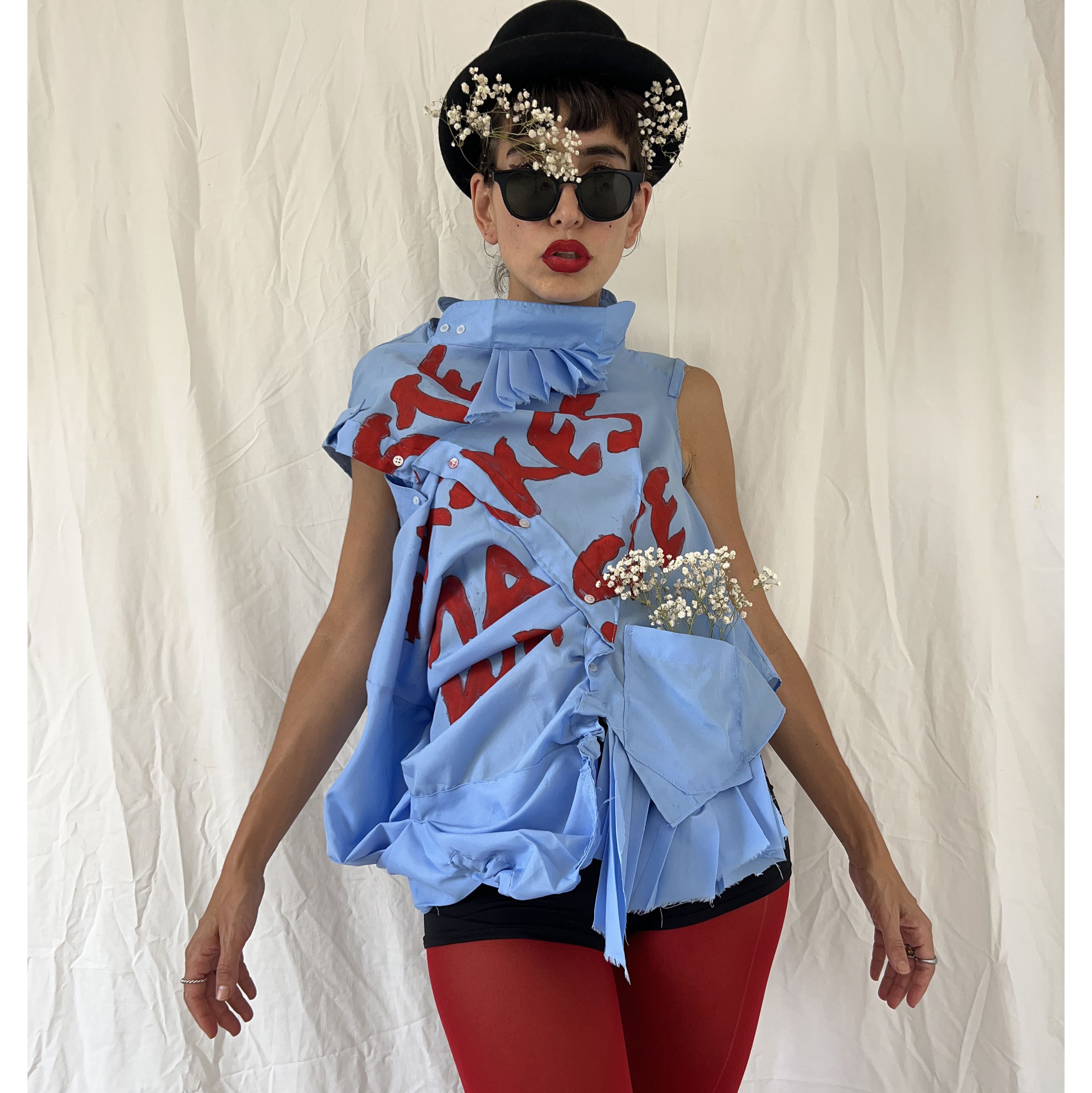 Custommade Deconstructed Avant Garde Shirt Zero Waste Fashion Size L / US 10 / IT 46 - 1 Thumbnail