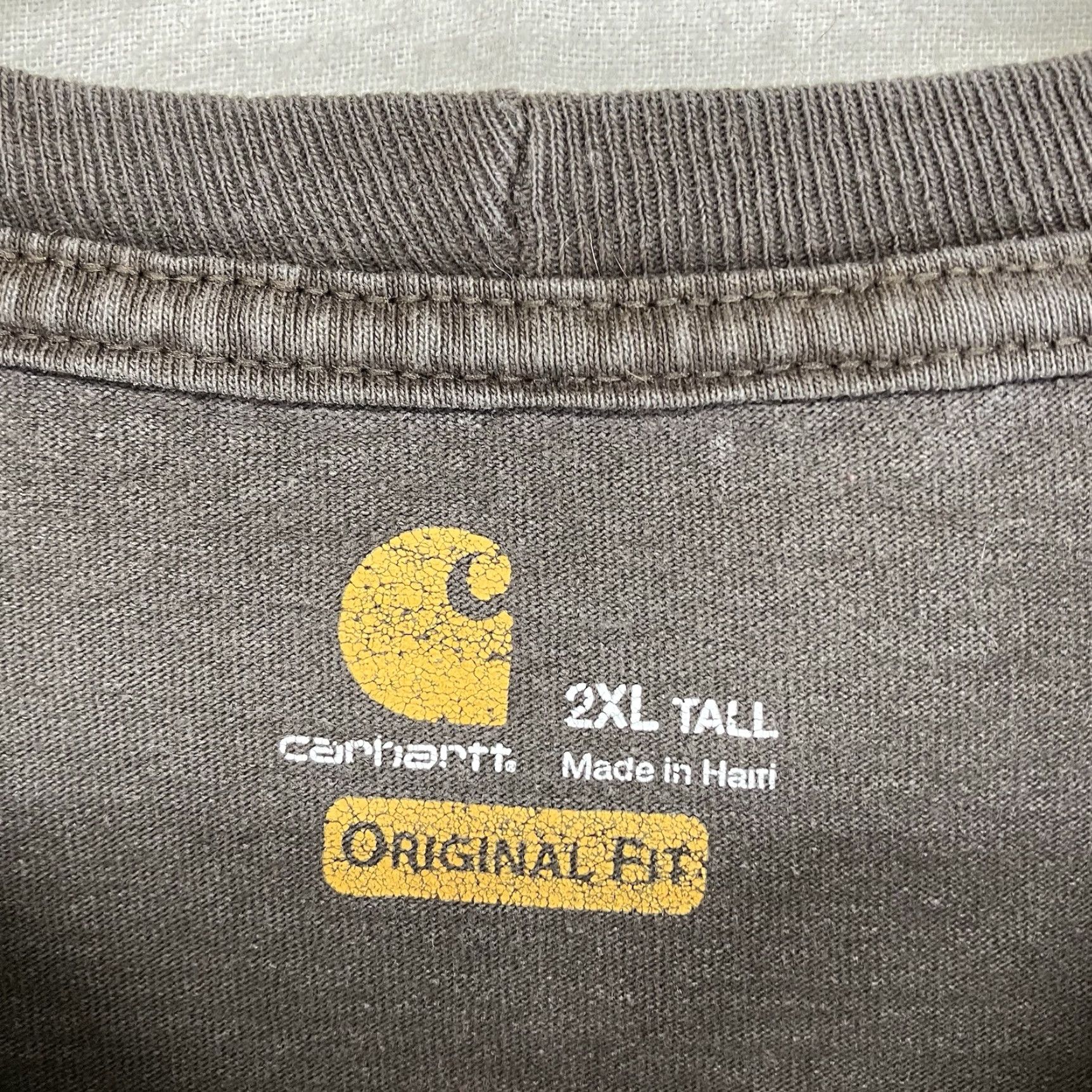 Carhartt Carhartt K87 Crewneck T-Shirt 2XLT Tall Heavyweight Pocket Brown Mens Classic Grunge Size US XXL / EU 58 / 5 - 3 Thumbnail