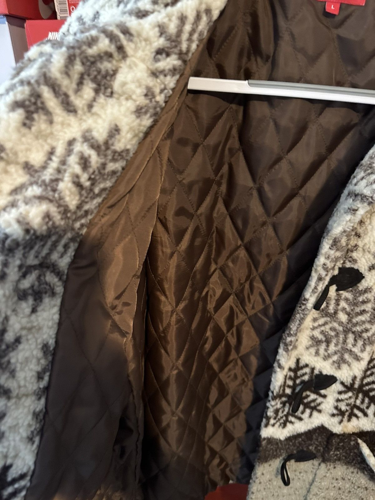 Supreme Snowflake Toggle Fleece Jacket Size L