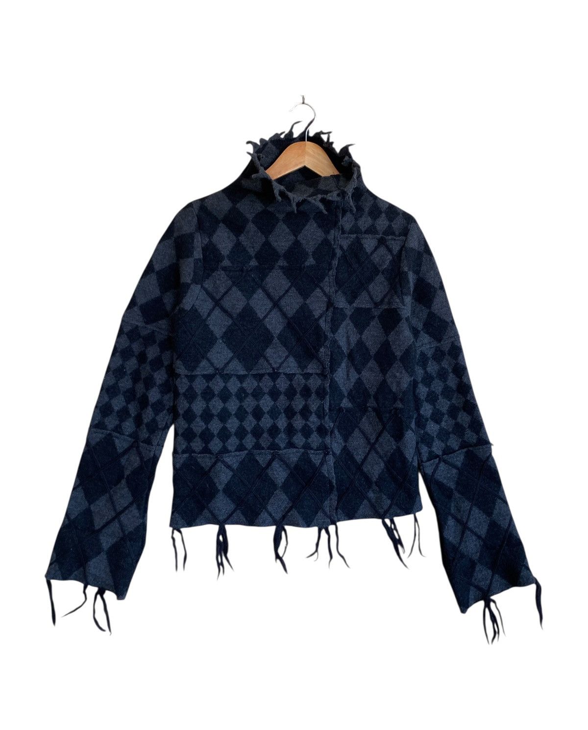 14th Addiction Very Rare Vintage PourDex Checkerboard Wool Sweatshirt 1990s Size US M / EU 48-50 / 2 - 2 Thumbnail
