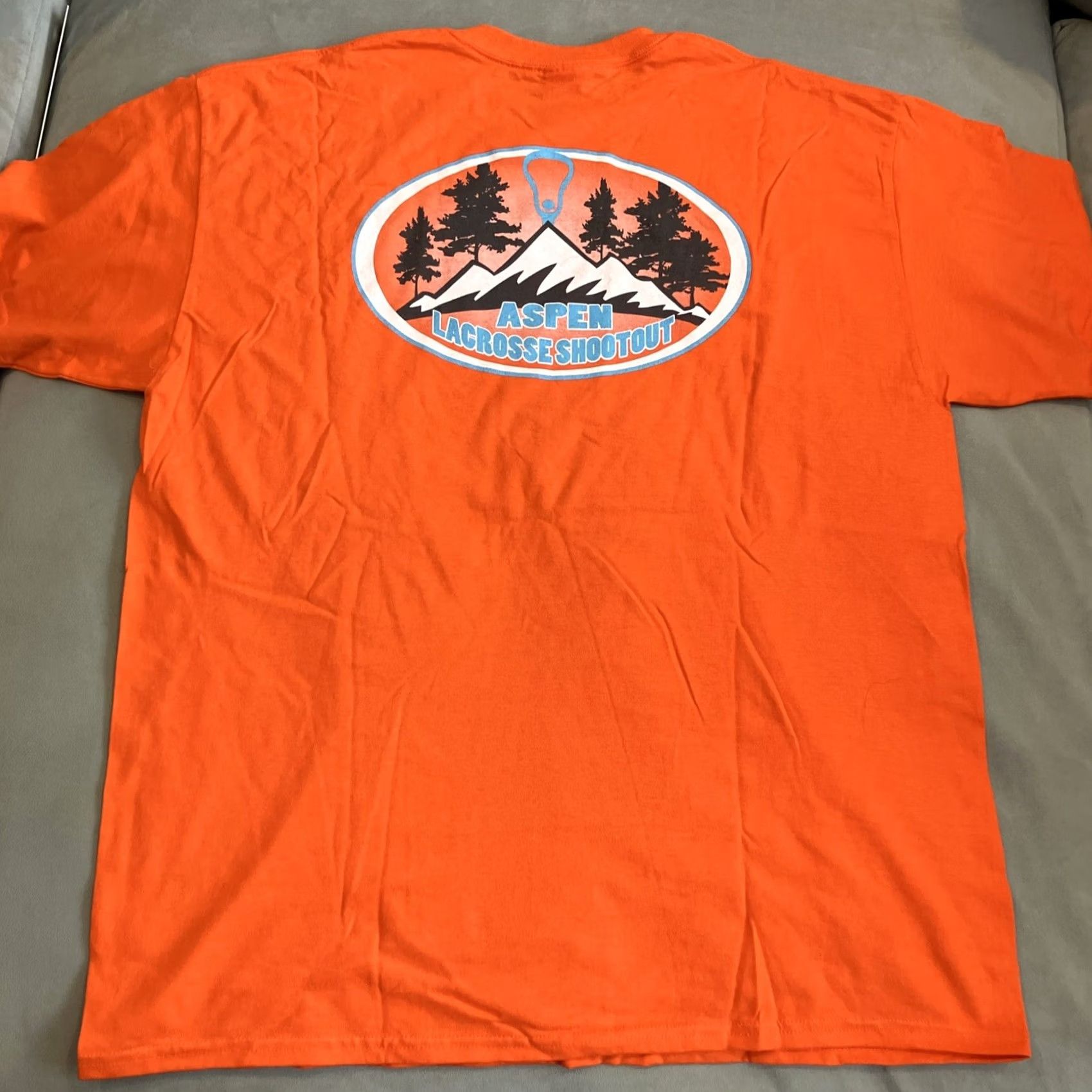 Gildan VINTAGE Gildan Shirt XL Orange Aspen Lacrosse Shootout Double Sided T NWOT Men Size US XL / EU 56 / 4 - 4 Thumbnail