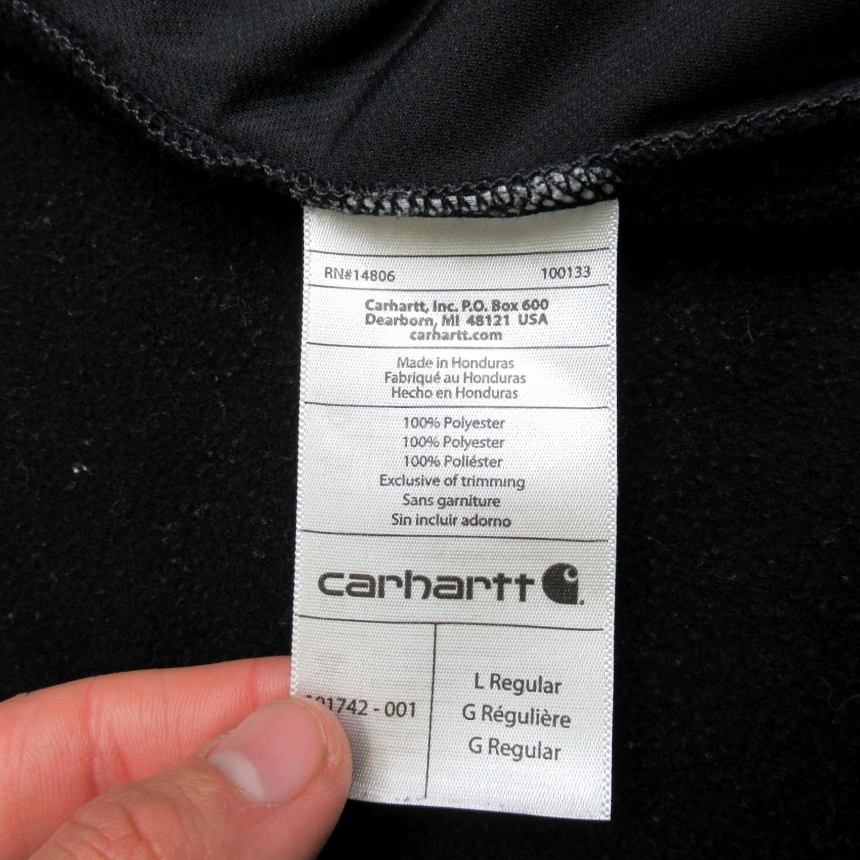 Carhartt Carhartt Jacket Mens Large Black Full Zip Work Jacket Fleece Lined Windbreaker with Pockets Size US L / EU 52-54 / 3 - 5 Thumbnail