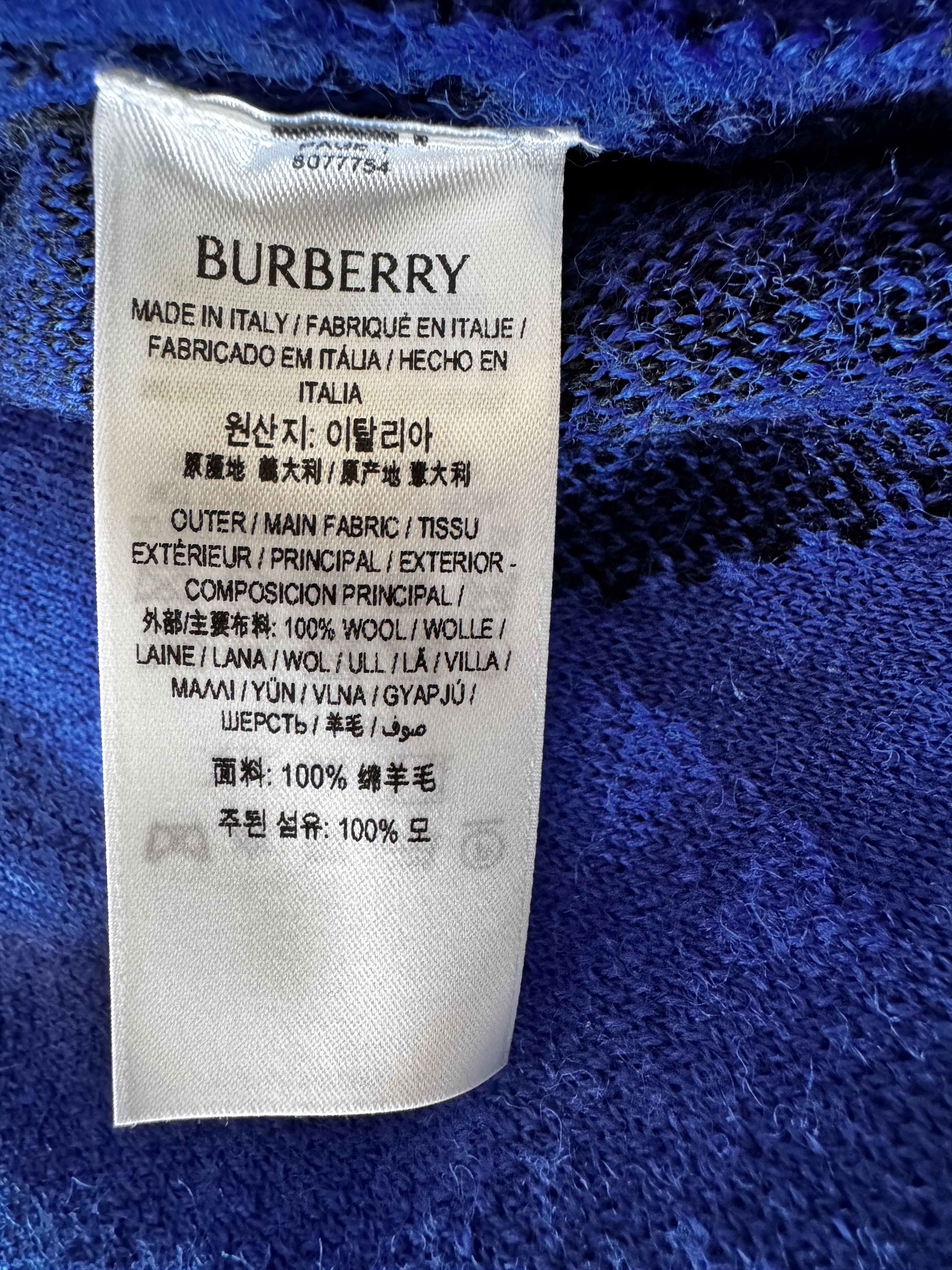 Burberry Burberry Argyle Button-Up Wool Knitted Cardigan Size US L / EU 52-54 / 3 - 6 Thumbnail